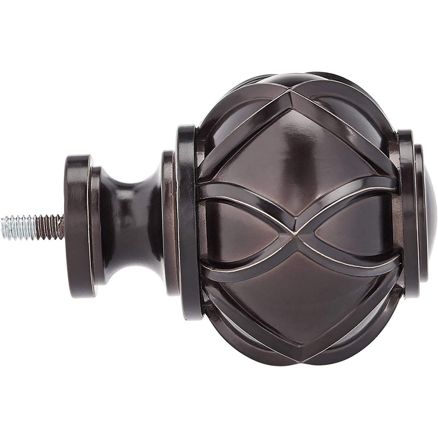 Round Capped Curtain Rod Finials Set of Two - Bronze