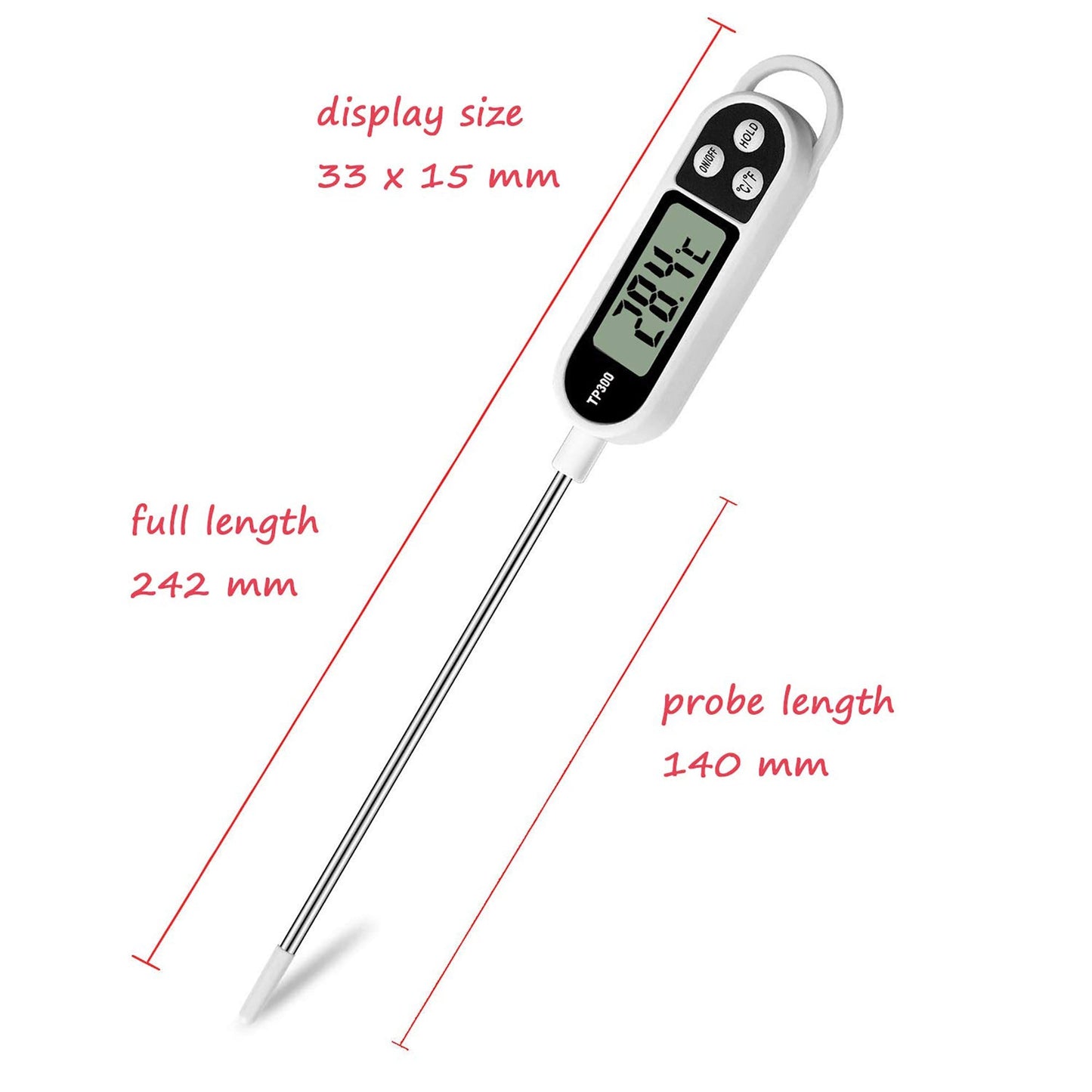 Fast Reading Digital Food Cooking Thermometer - White