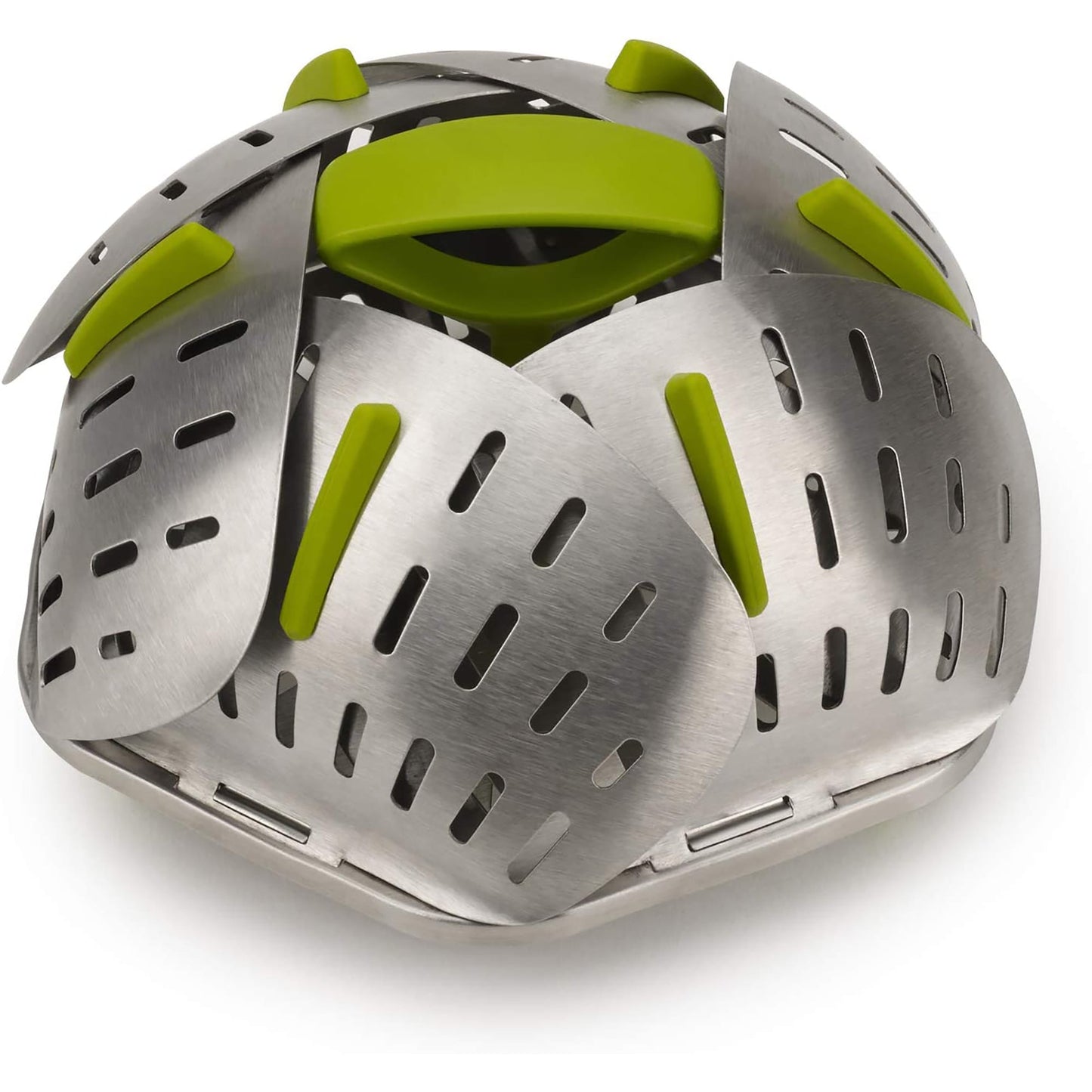 Extra Large Stainless Steel Folding Steamer Basket - Green