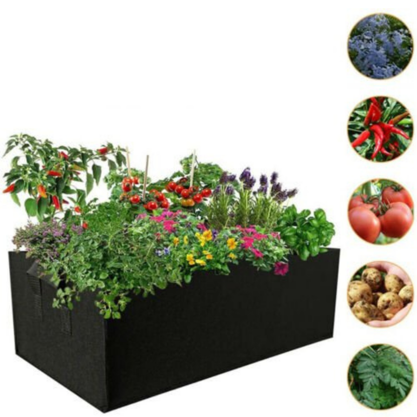 Fabric Potato Grow Bag Garden Planter Container for Root Plant Growing