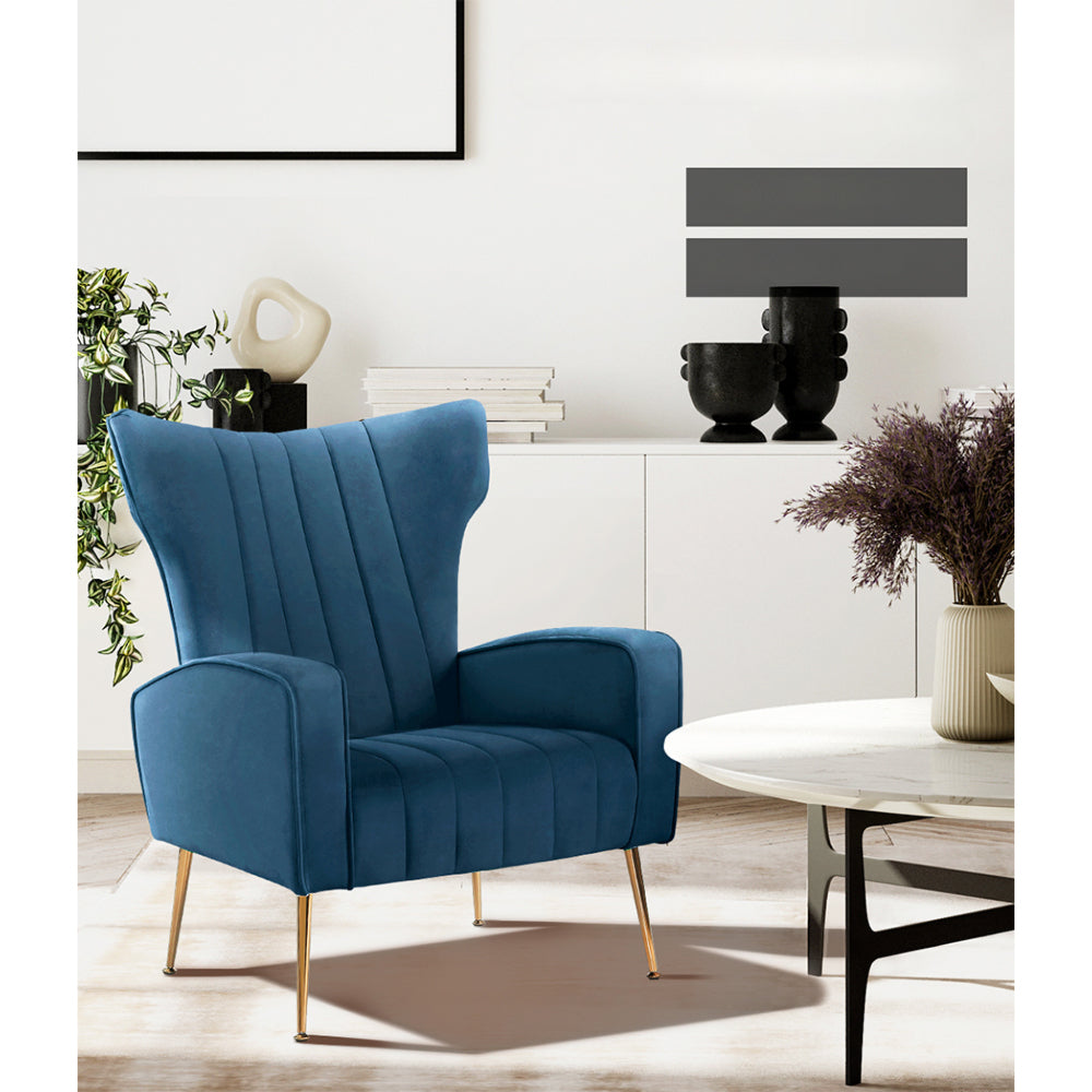 Armchair Lounge Accent Chairs Armchairs Chair Velvet Sofa Navy Blue Seat