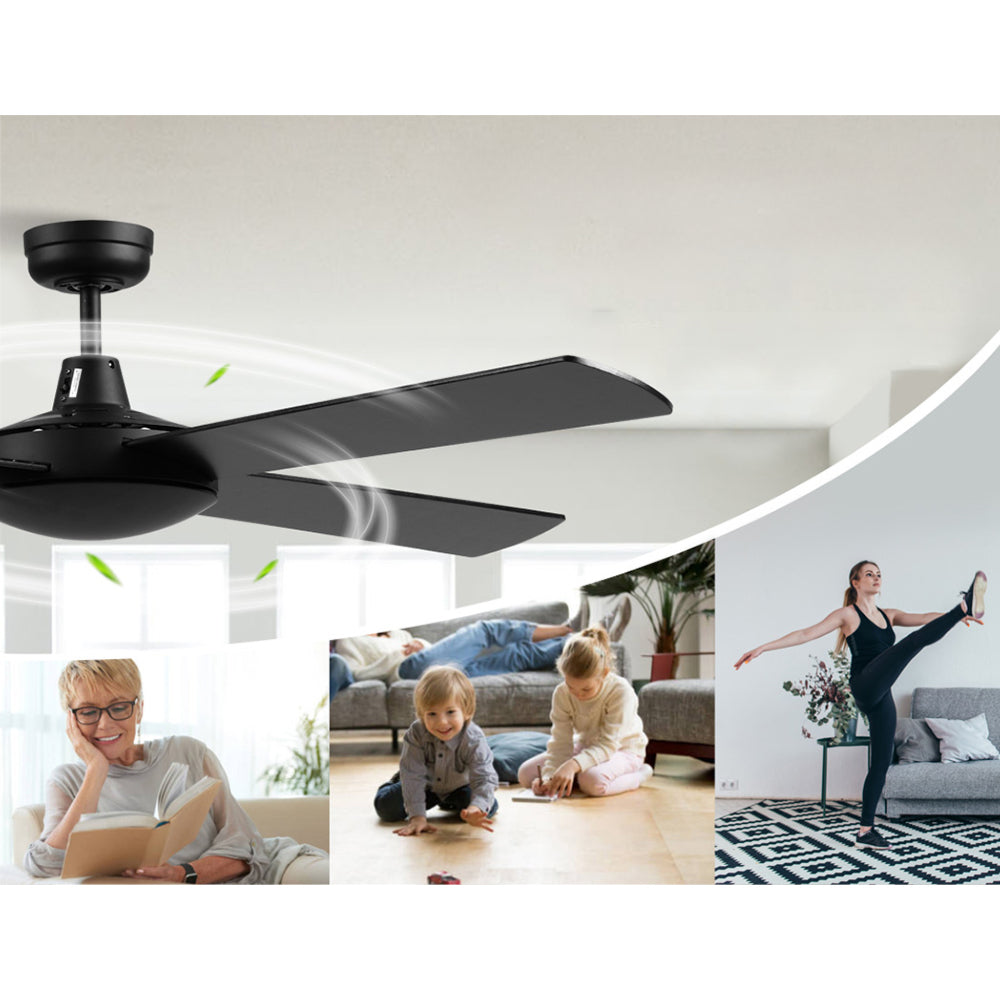 52'' Ceiling Fan w/Remote - Black