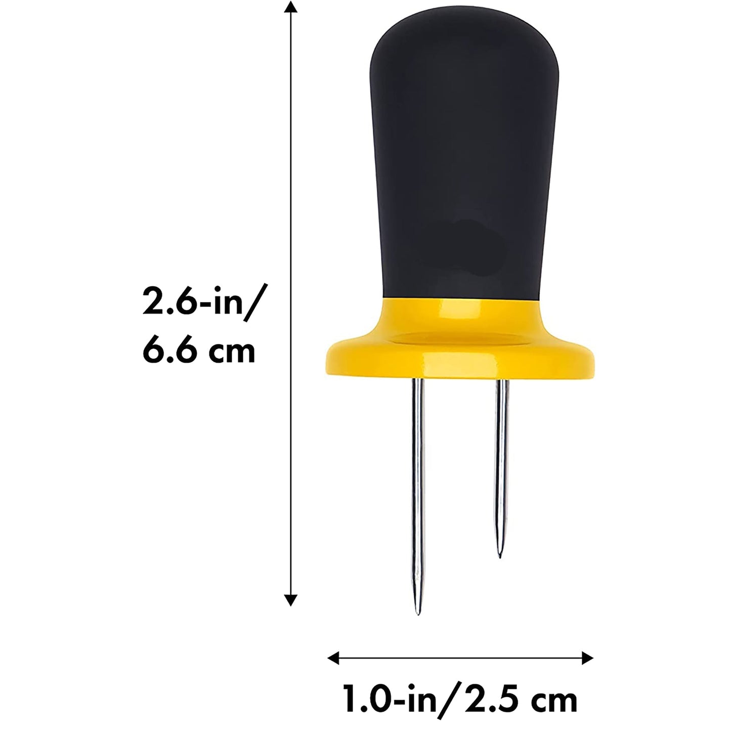 Corn Cob Holders 8 Pieces 2.6 x1 Inch - Black and Yellow