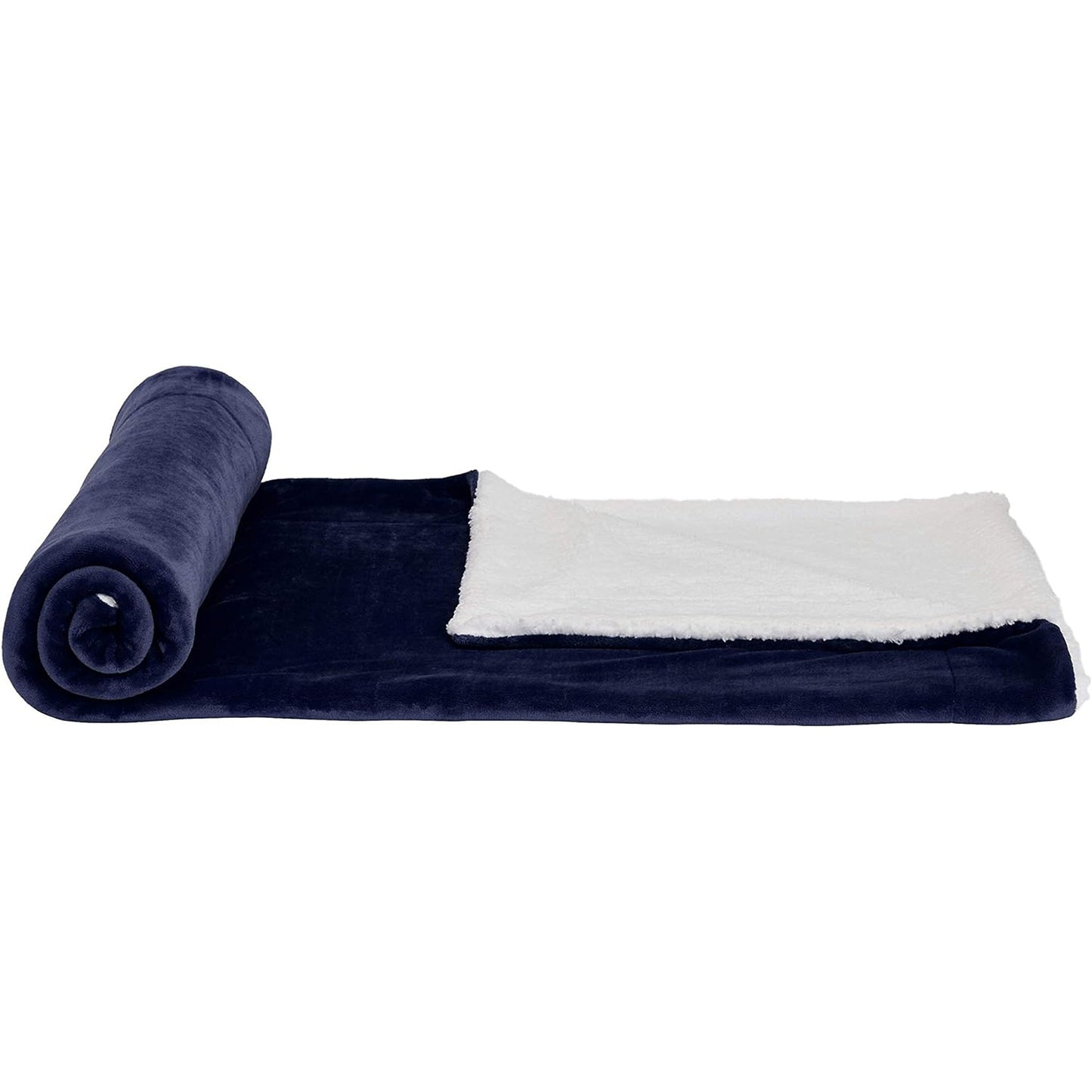 Ultra-Soft Micromink Sherpa Blanket - Navy Blue