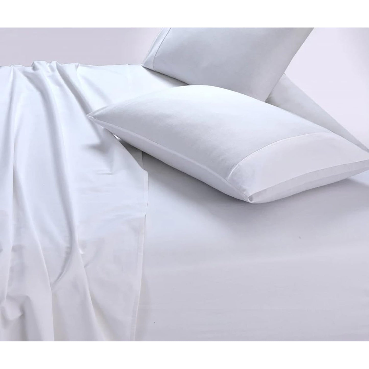 100% Cotton Vintage Washed Bed Sheet Set - White