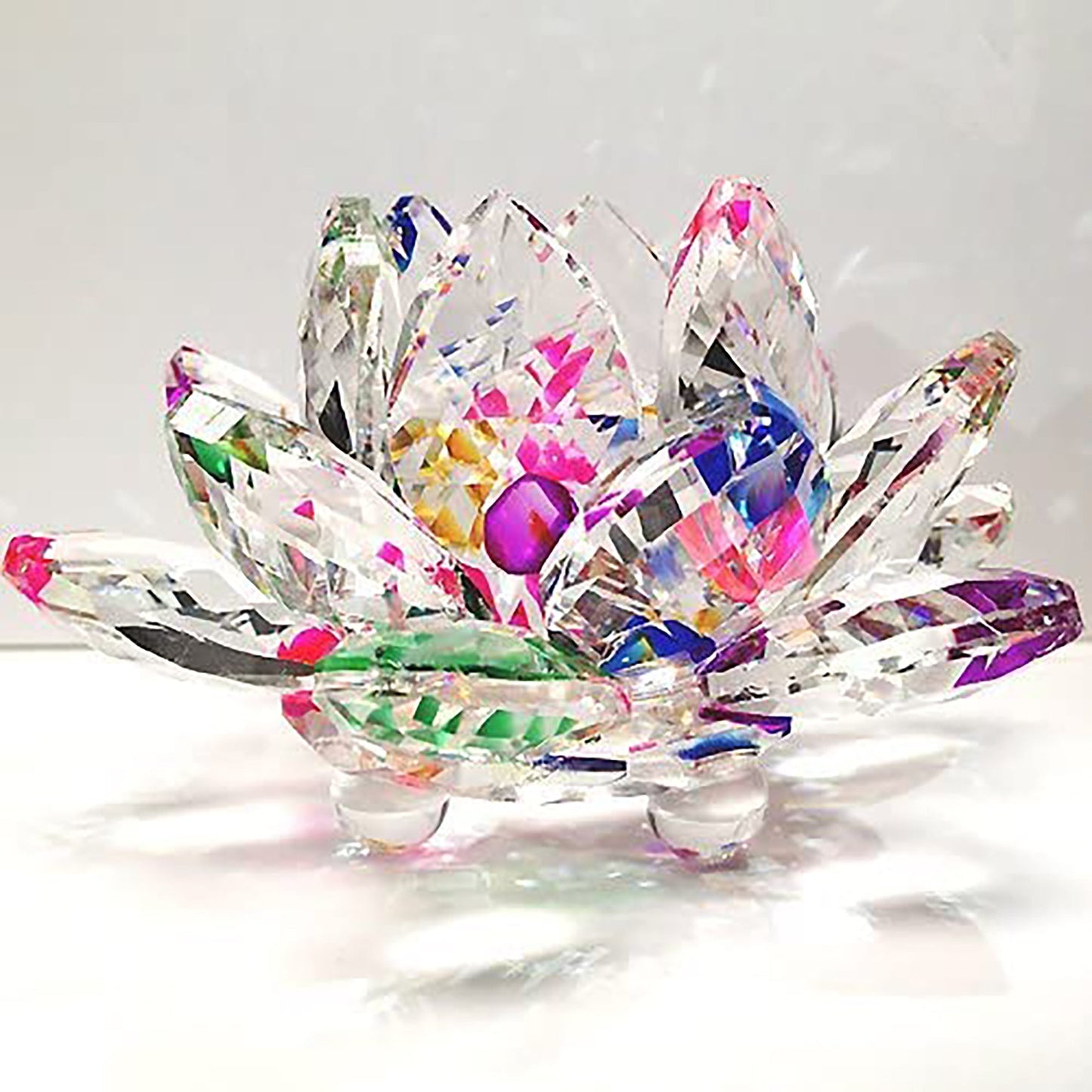 Sparkle Crystal Lotus Flower Feng Shui Home Decor 3 inches