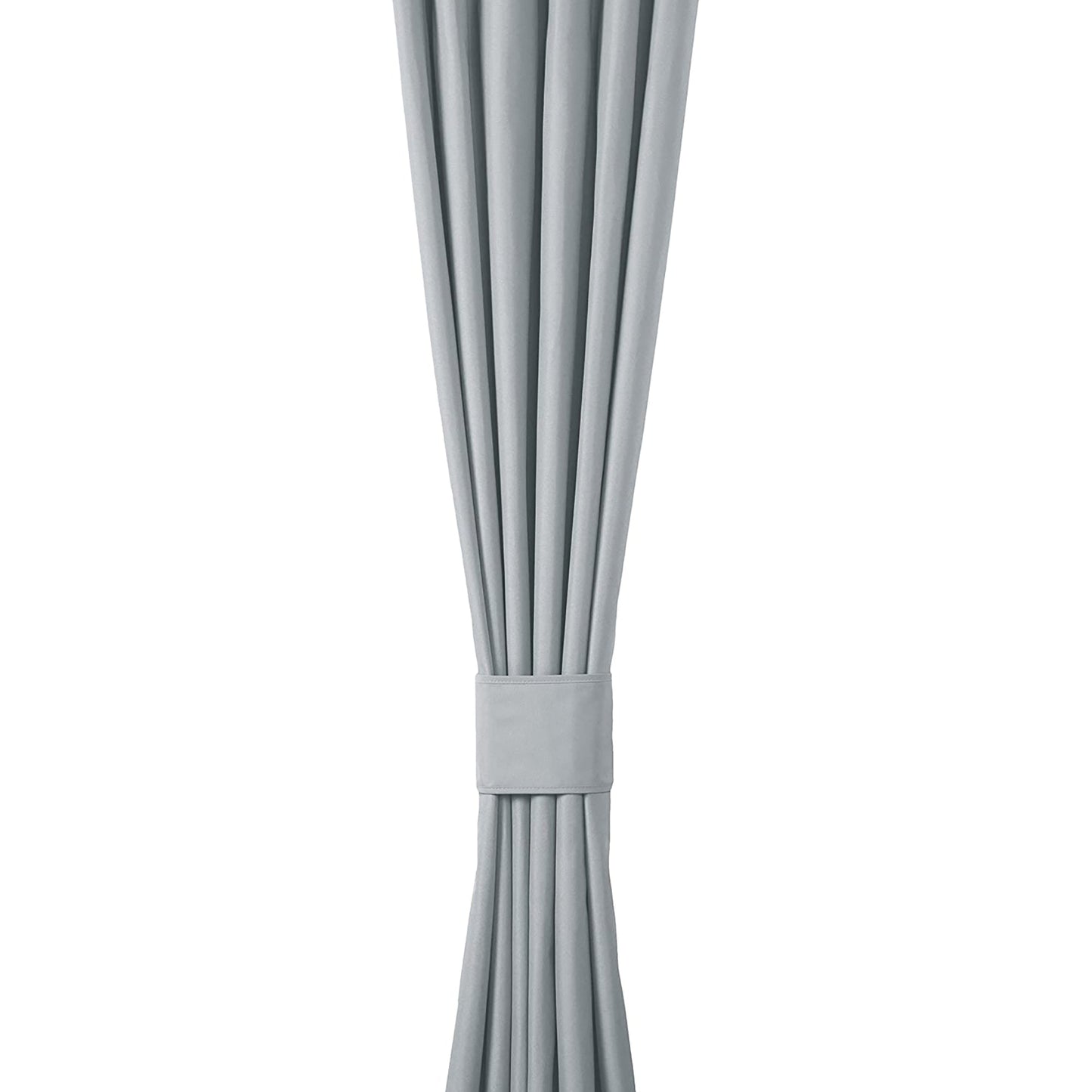 Room Darkening Blackout Window Curtains with Tie Backs Set 2 Panels - Light Gray