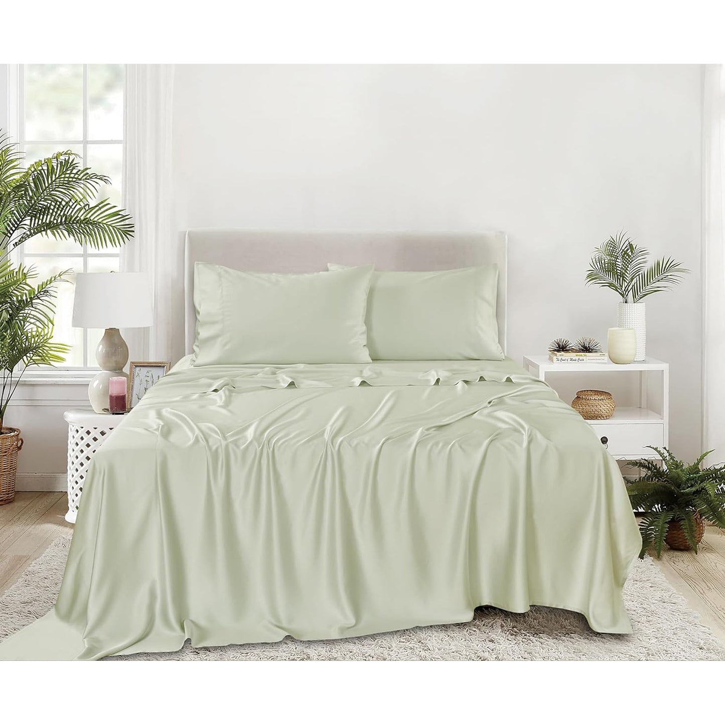 2 Pack Cooling Breathable Pillowcase with Envelope Closure - Sage Green