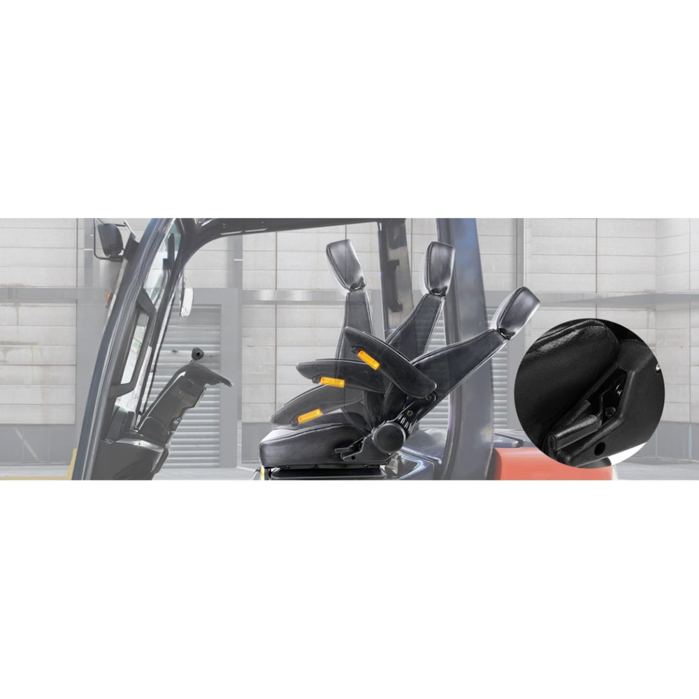 Truck Vehicle Car PU Leather Suspension Tractor Seat - Black