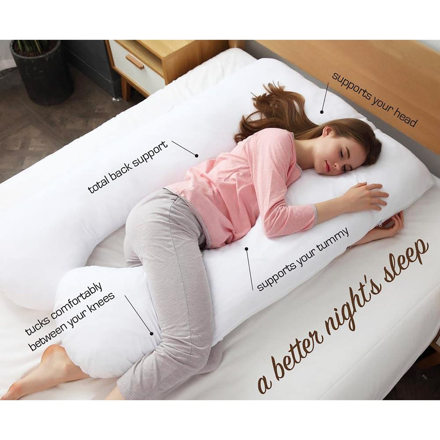 Pregnancy Maternity Nursing Pillow Body Feeding Support - Cream