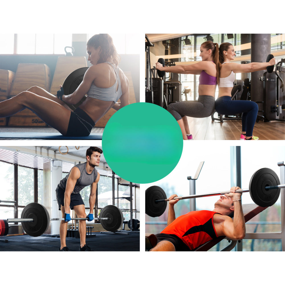 2 x 5KG Barbell Weight Plates Standard Home Gym Press Fitness Exercise Rubber