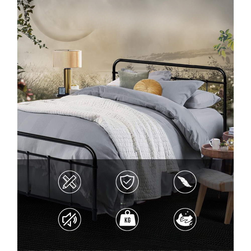 Metal Bed Frame - Double (Black)
