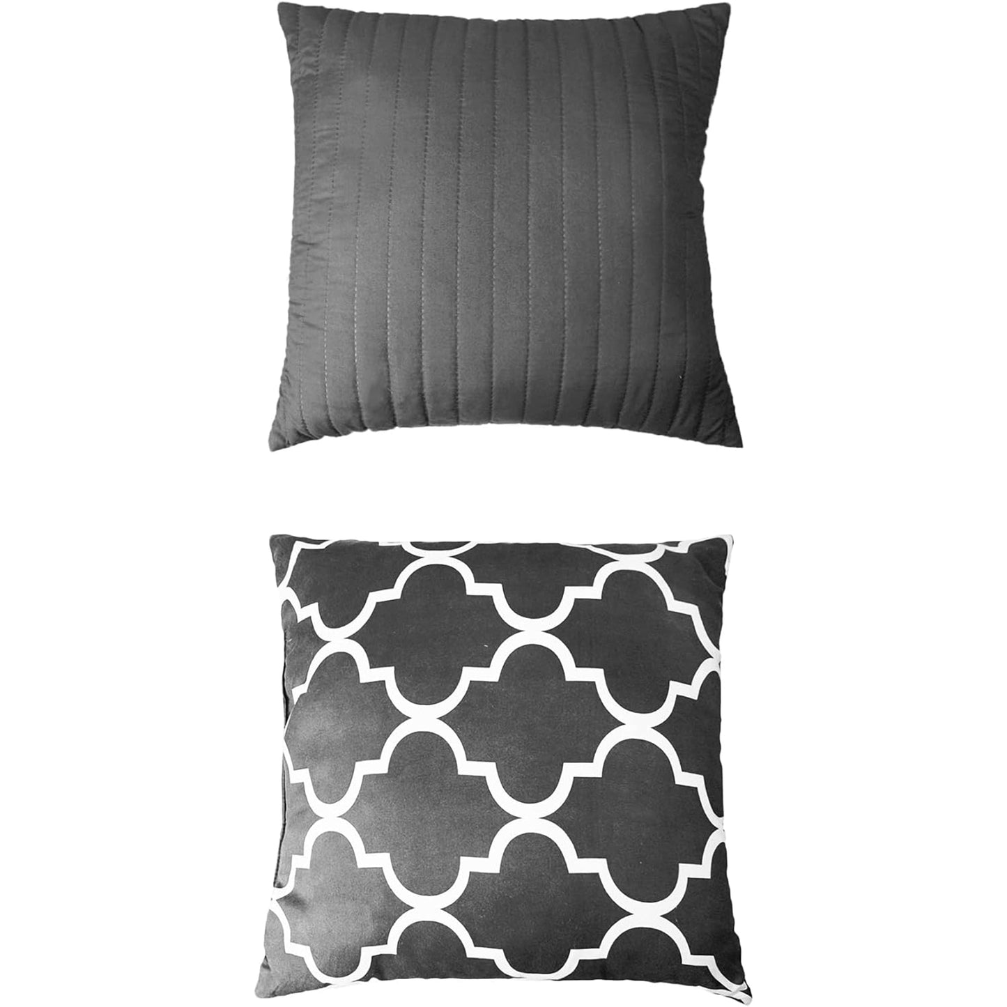 Bamboo Blend Reversible Comforter 7-Pieces Set - Charcoal