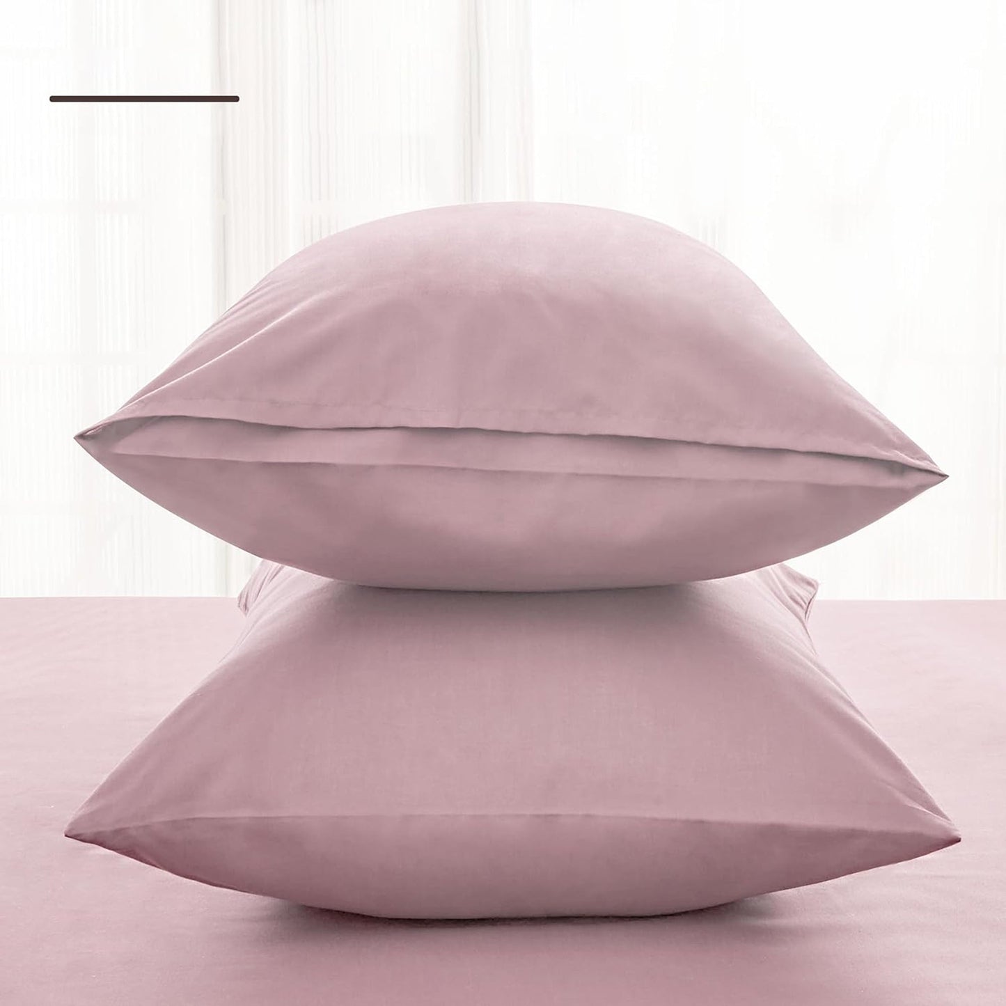 Envelope Closure Soft and Breathable 1000TC Cotton Blend Pillowcases - Light Pink