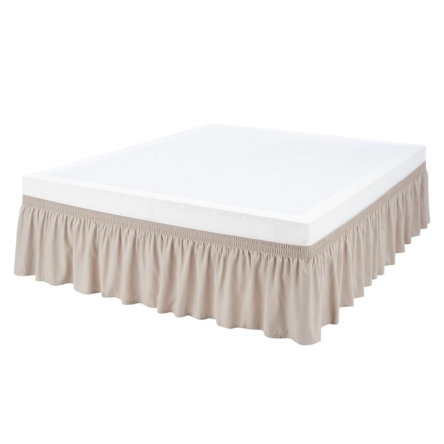 Microfibre Lightweight Elegantly Styled Ruffled Bed Skirt - Taupe