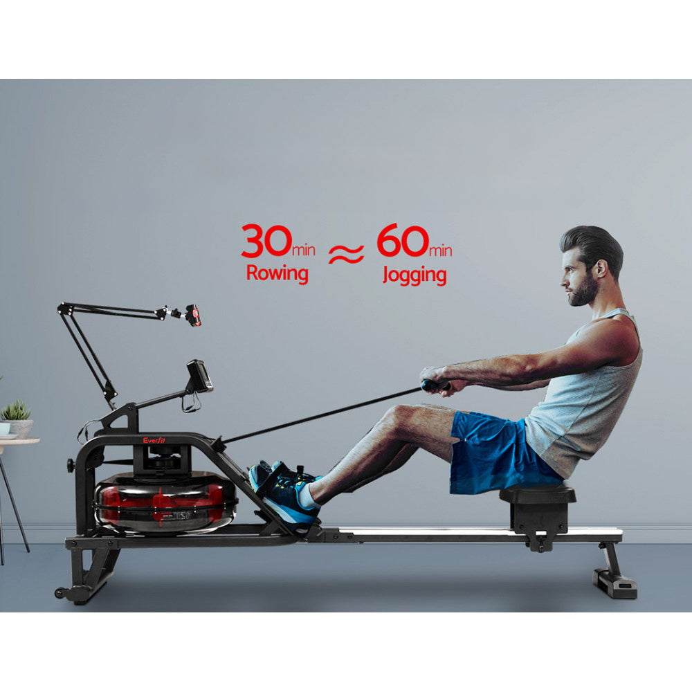 Rowing Exercise Machine Rower Water Resistance Fitness Gym - Weight Capacity 150kg
