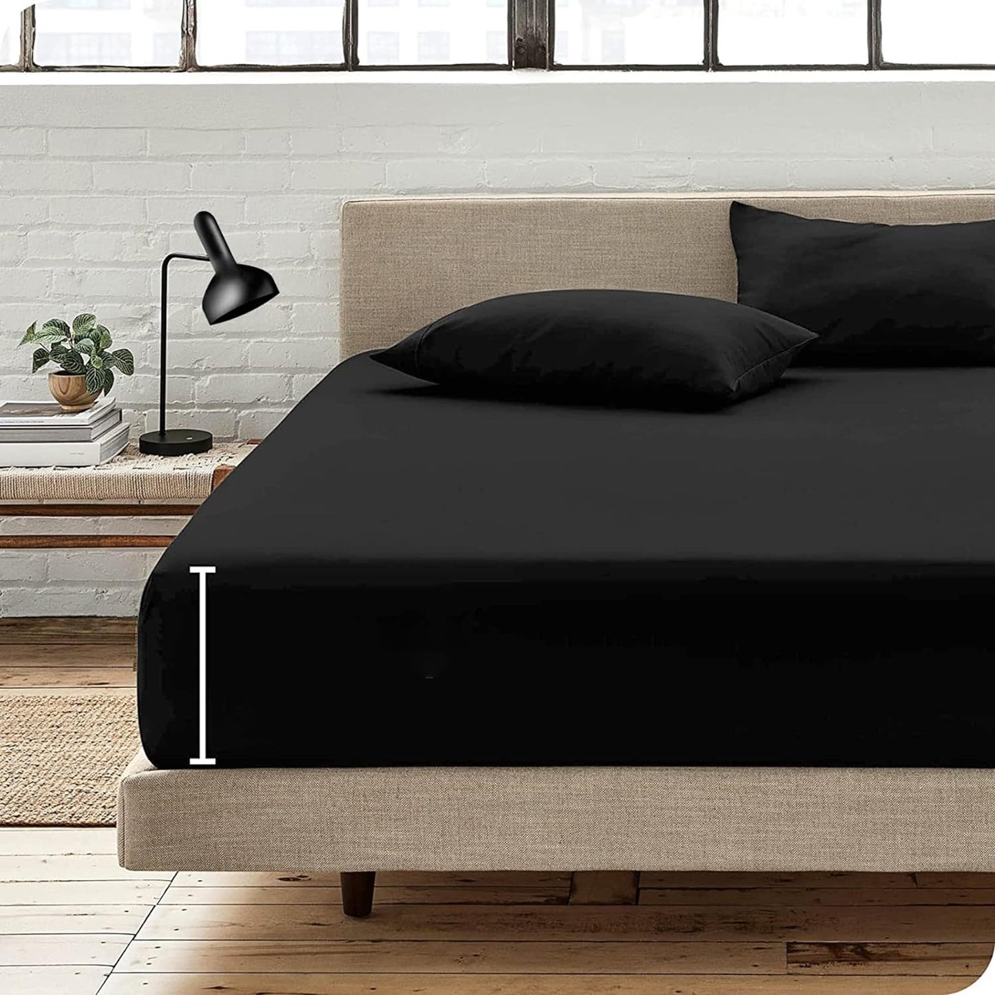 Soft Comfort Breathable Extra Deep Pocket Bed Sheet Set - Black