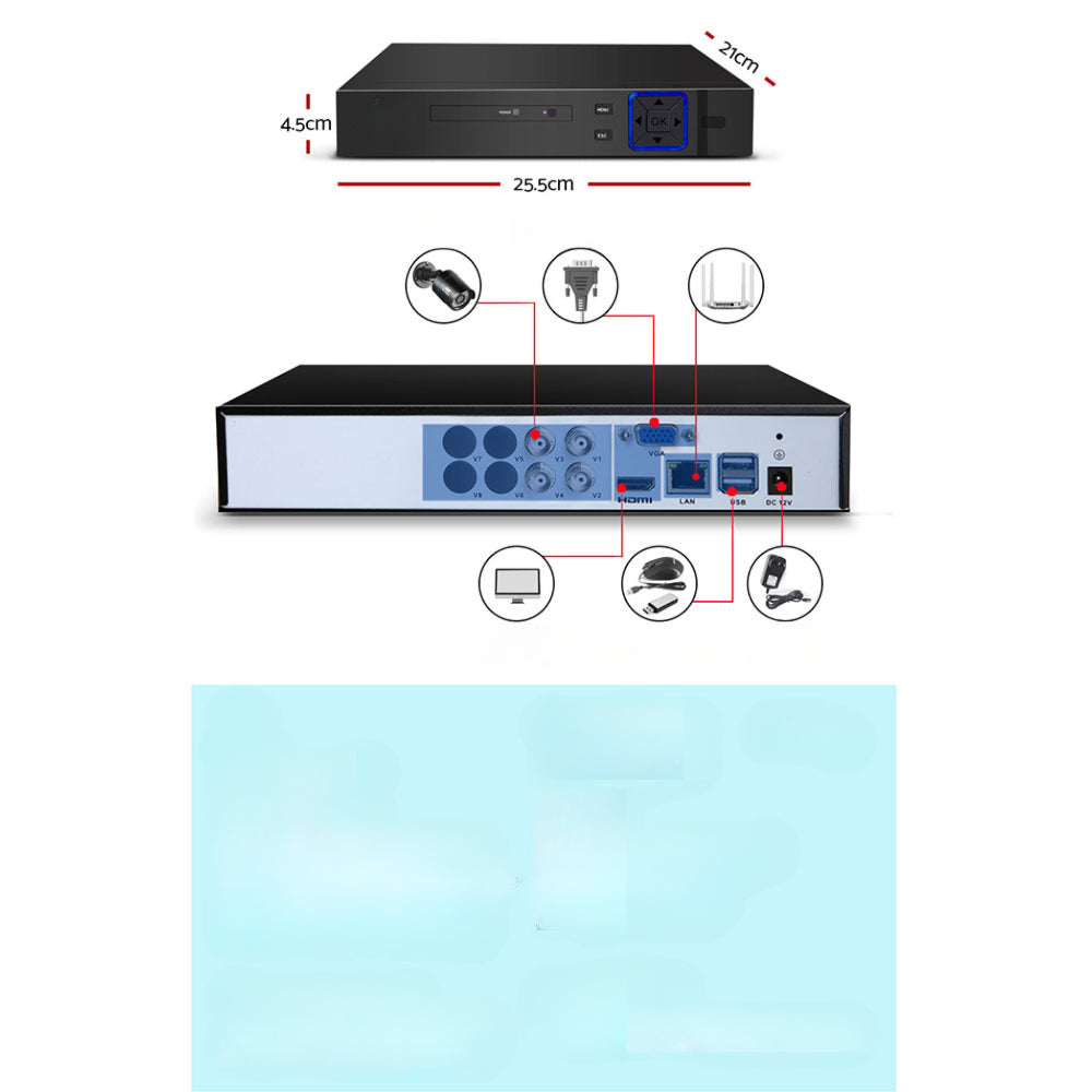 1080P 8 Channel HDMI CCTV Security Camera with 1TB Hard Drive