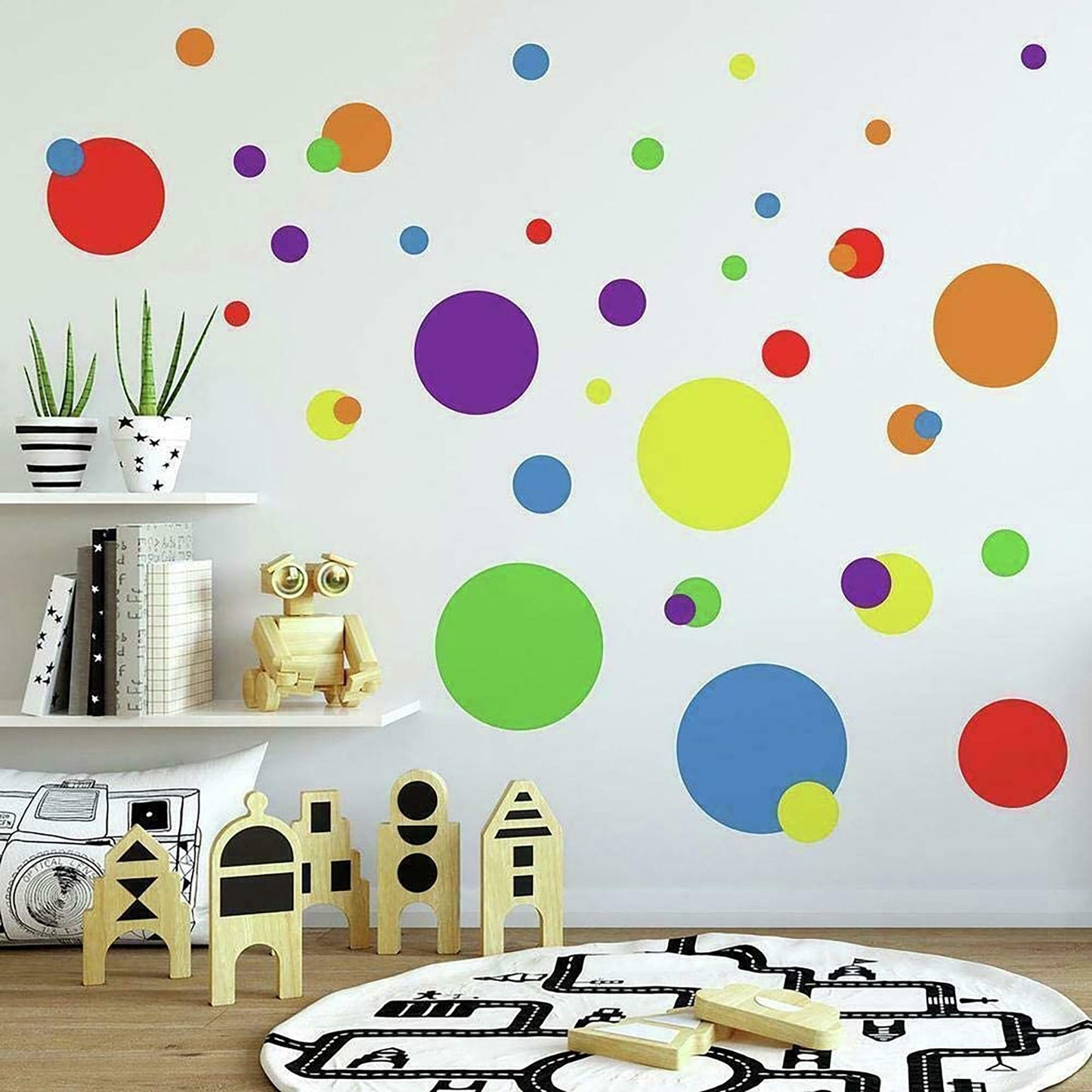 Colourful Just Dots Primary Peel and Stick Wall Decal - Multicolour