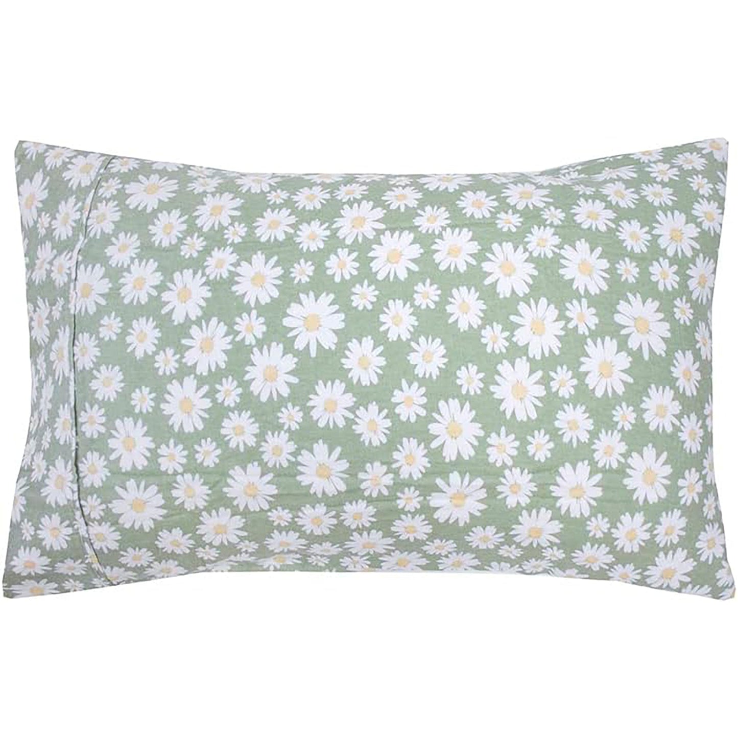 Cotton Daisy Flannelette Sheet Set - Sage