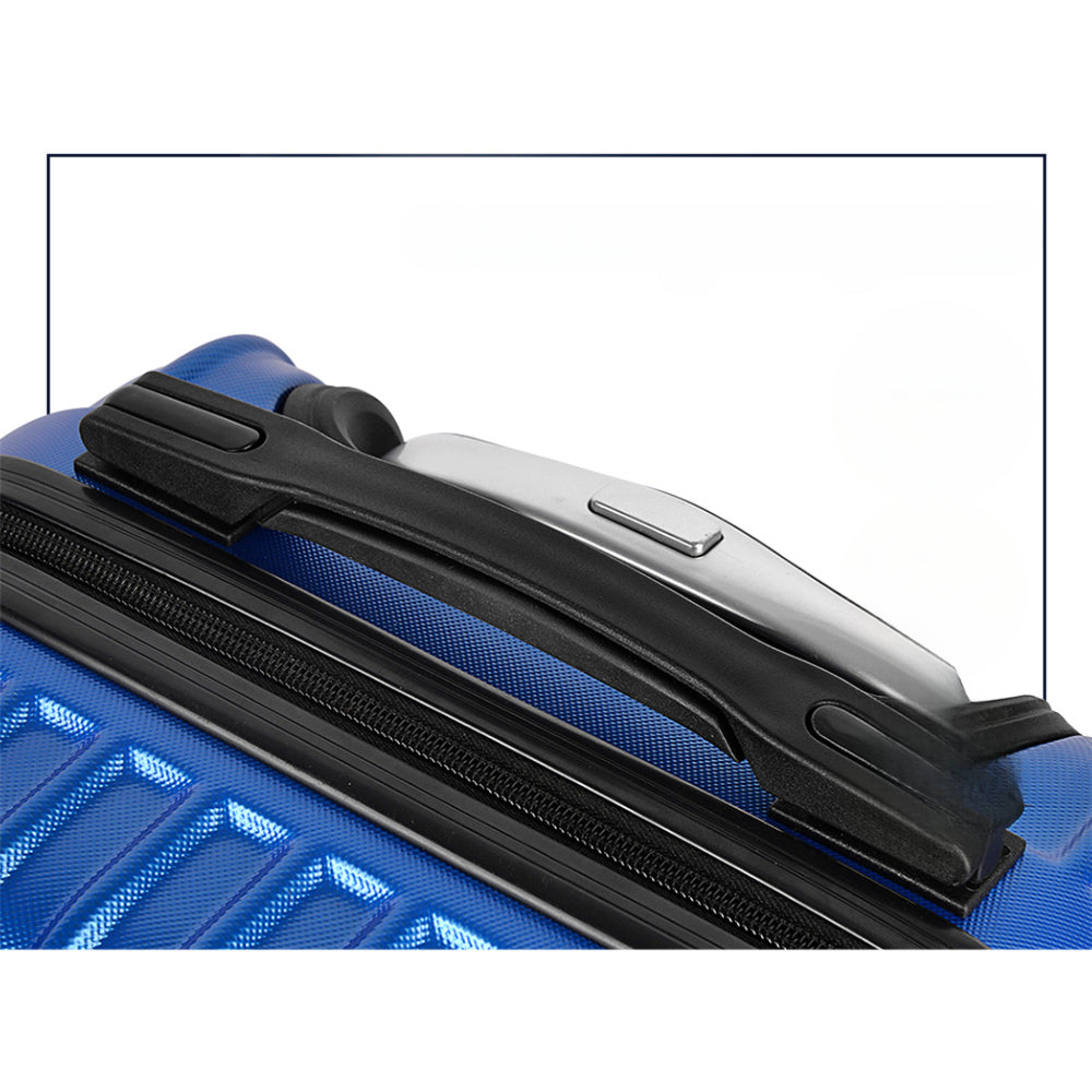 2pc Luggage Trolley Suitcase Sets Travel TSA Hard Case Blue