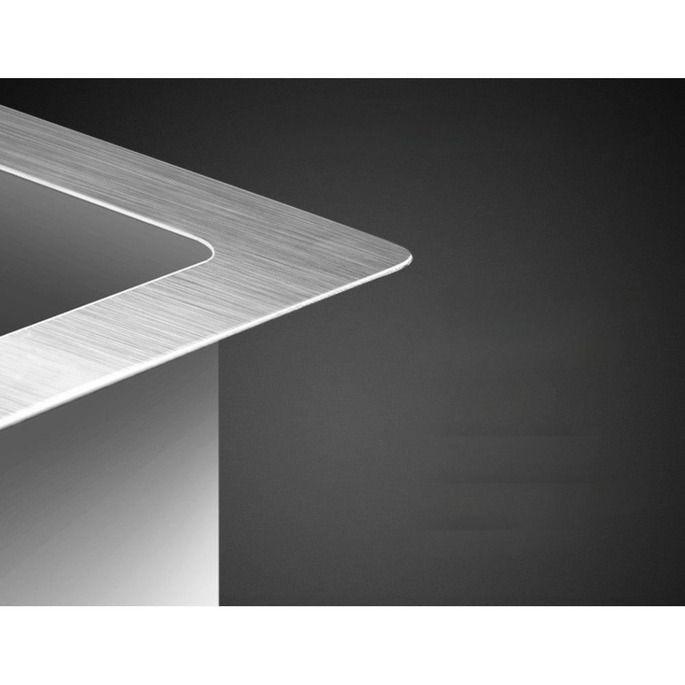 55cm x 45cm Stainless Steel Kitchen Sink Flush/Drop-in Mount Silver
