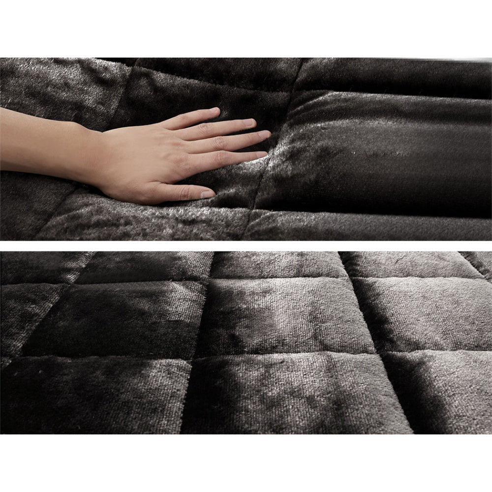 Bedding Faux Mink Quilt Charcoal - Single/Double/Queen/King/Super King