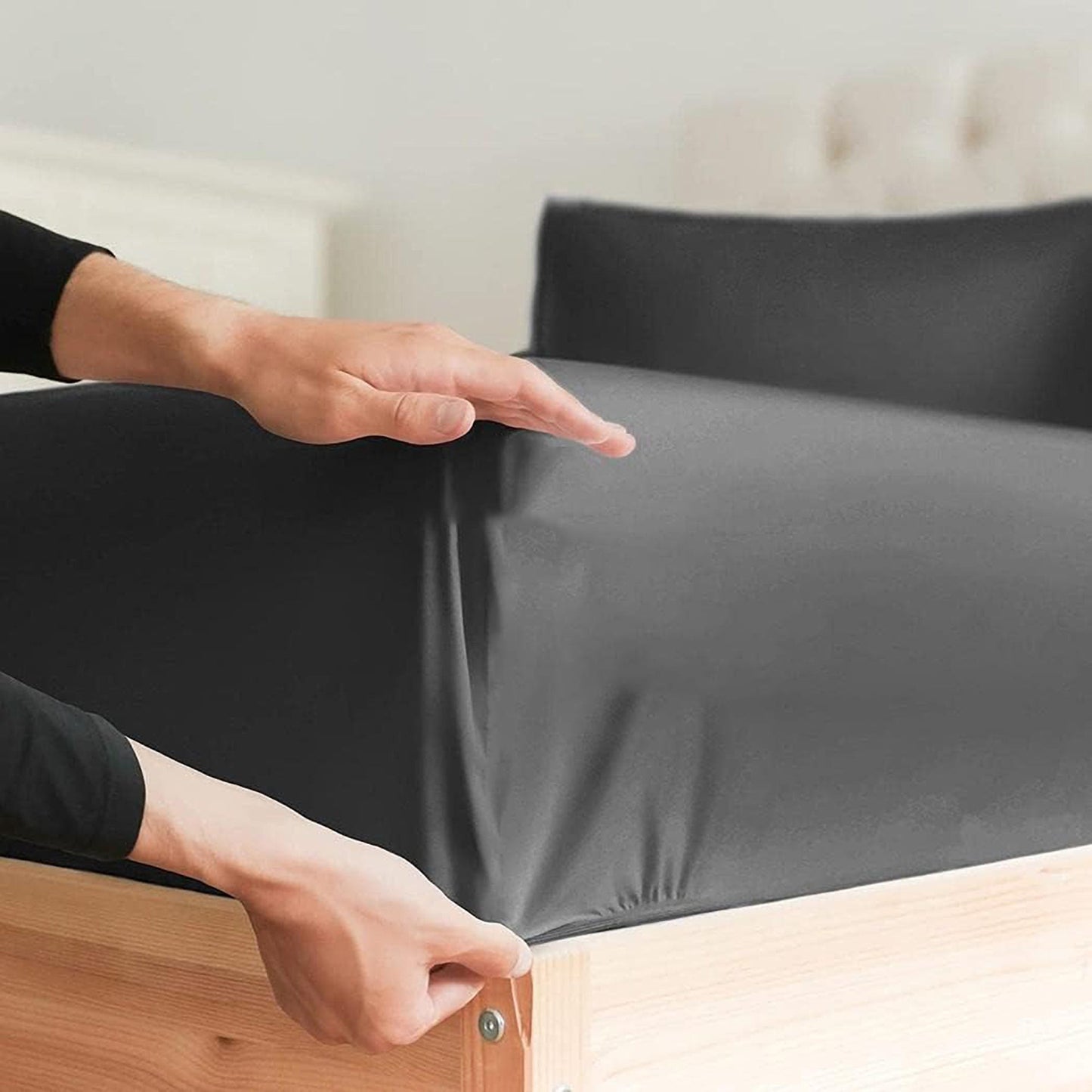 2000TC Ultra-Soft Luxury Deep Pocket Bedding Sheet Set - Grey