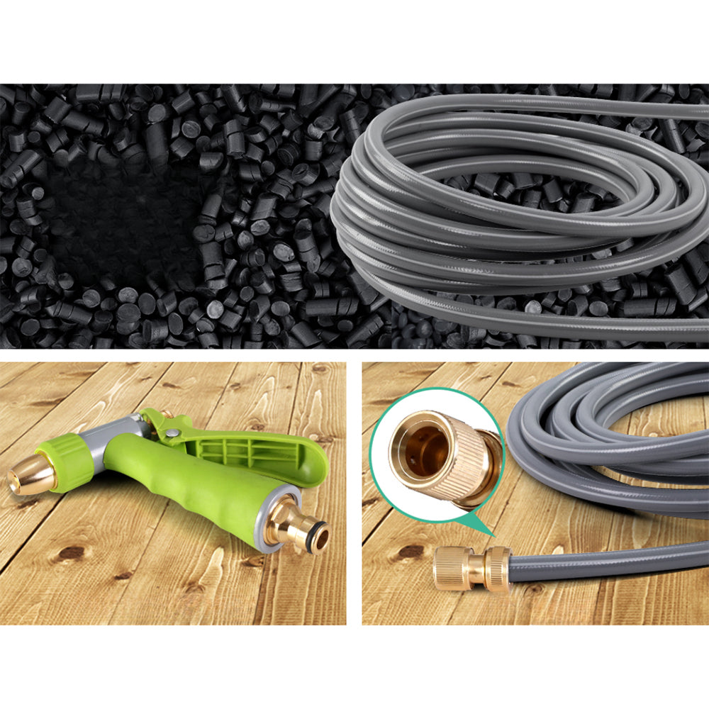 20M Retractable Water Hose Reel Garden Storage AutoRewind Spray Gun