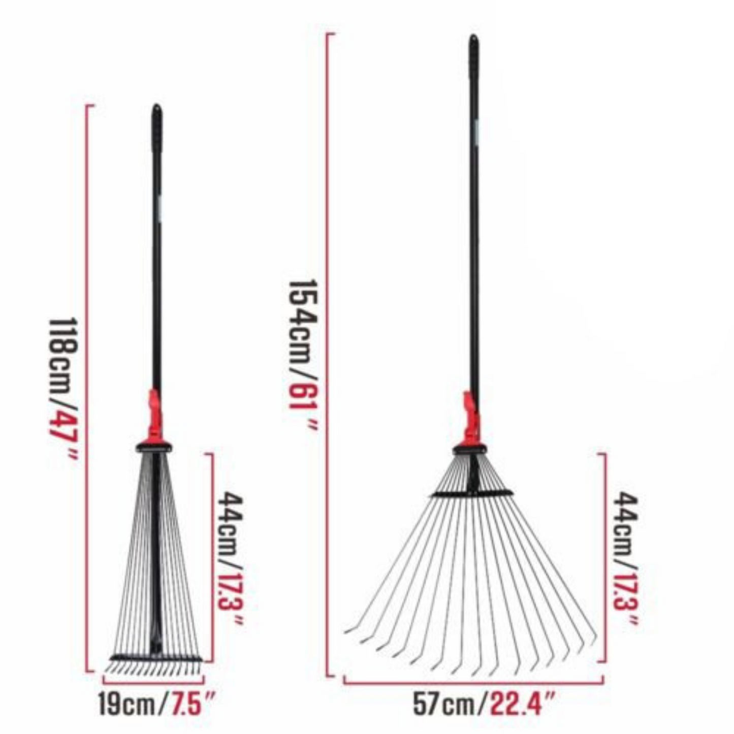 Telescopic Handle Adjustable Garden Lawn Leaf Rake