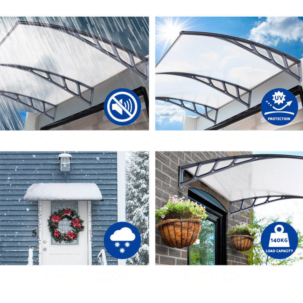 Patio DIY Window Door Awning Canopy Sun Shield - 1.5x3m