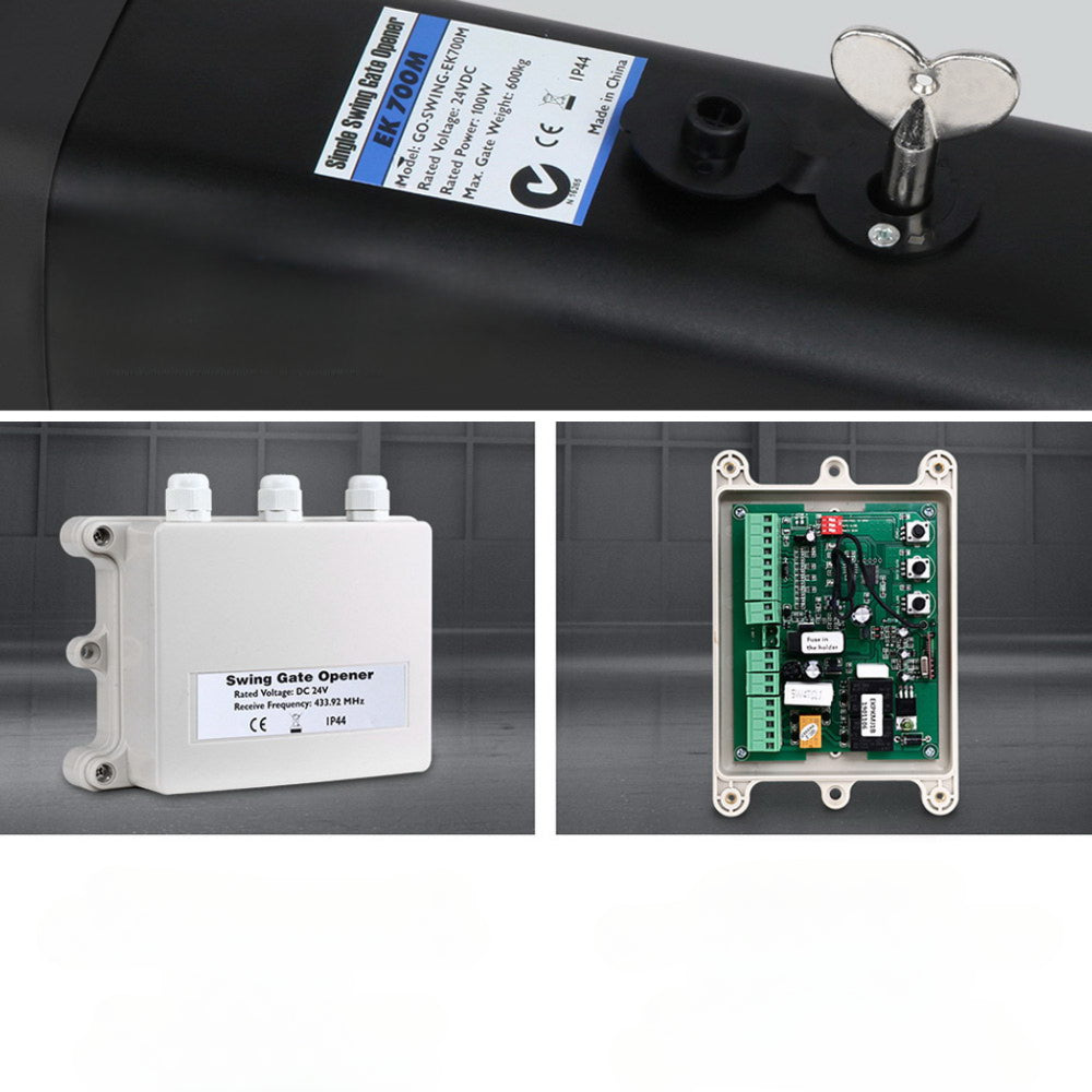 40W Swing Gate Opener Auto Solar Power Electric Remote Control 600KG