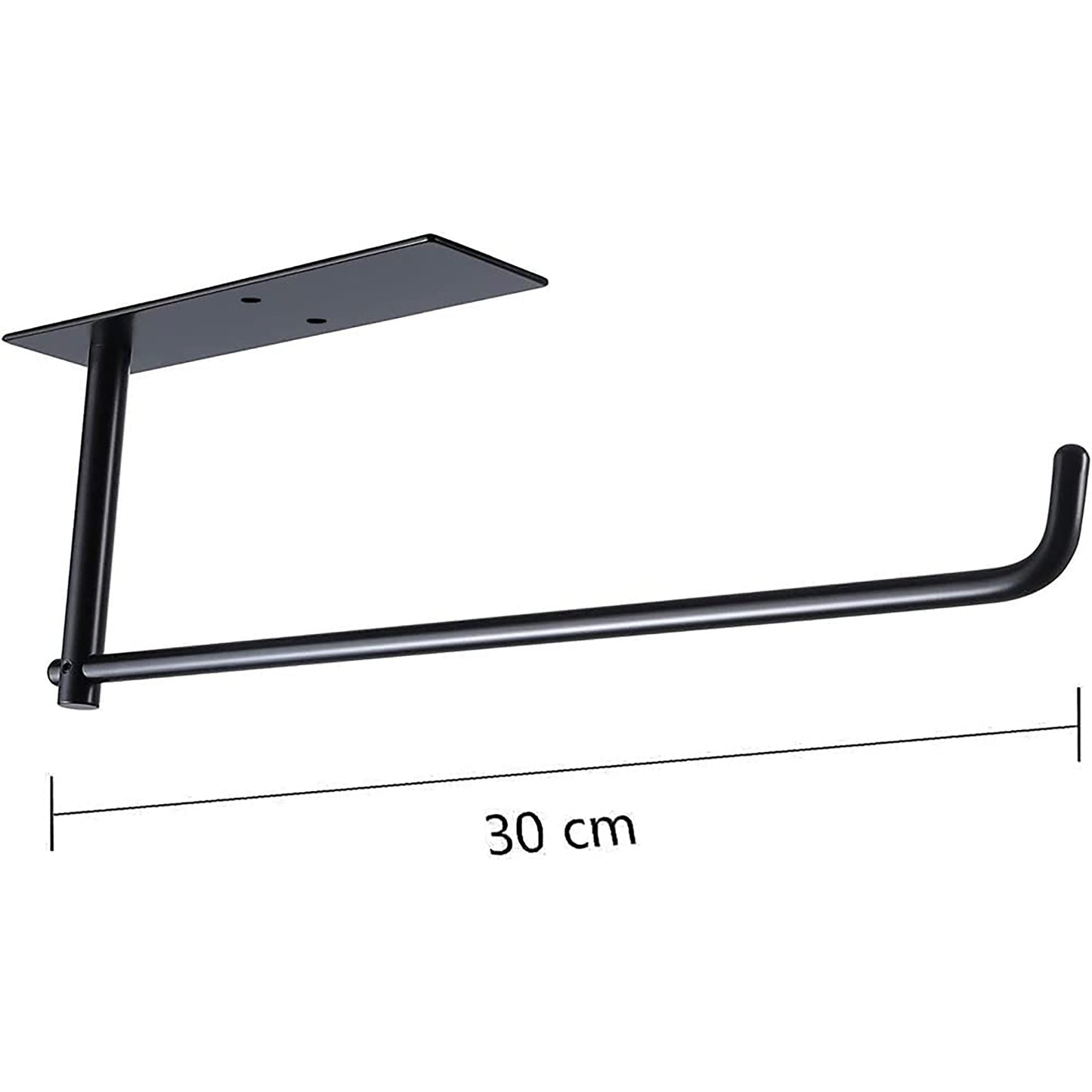 Drill Mount Stainless Steel Paper Towel Holder Rack - Black