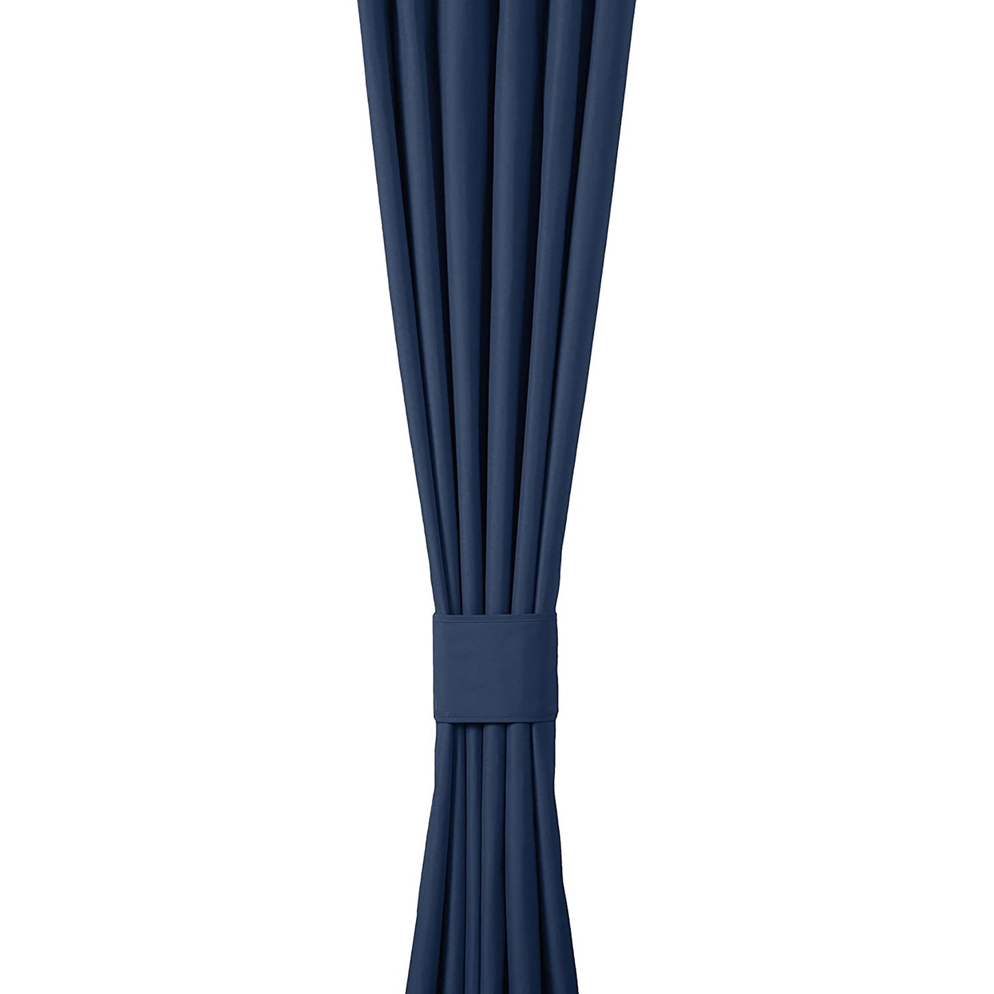 Room Darkening Blackout Window Curtains with Tie Backs Set 2 Panels - Navy