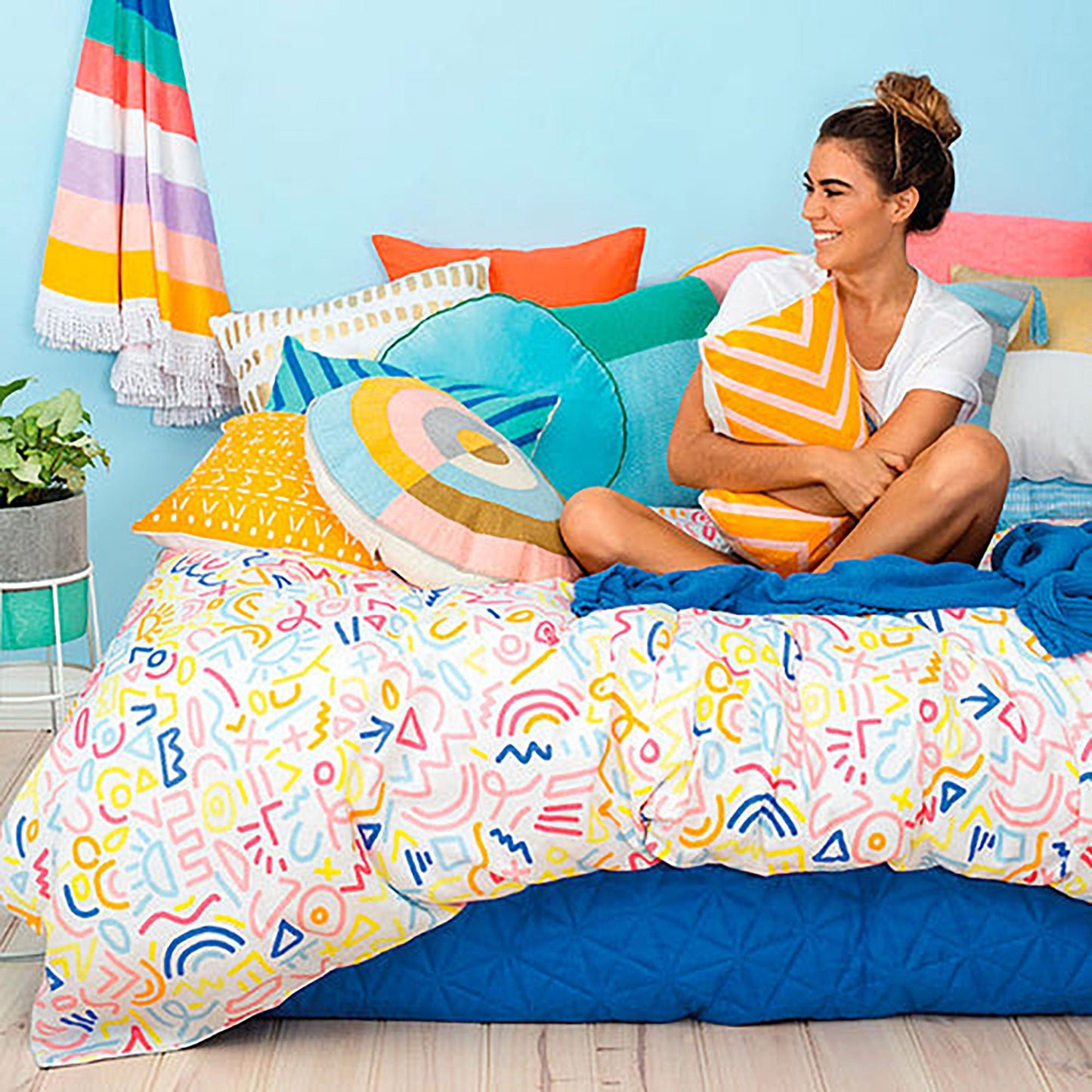 Sami Cotton Quilt Cover Set King - Abstract Multicolour