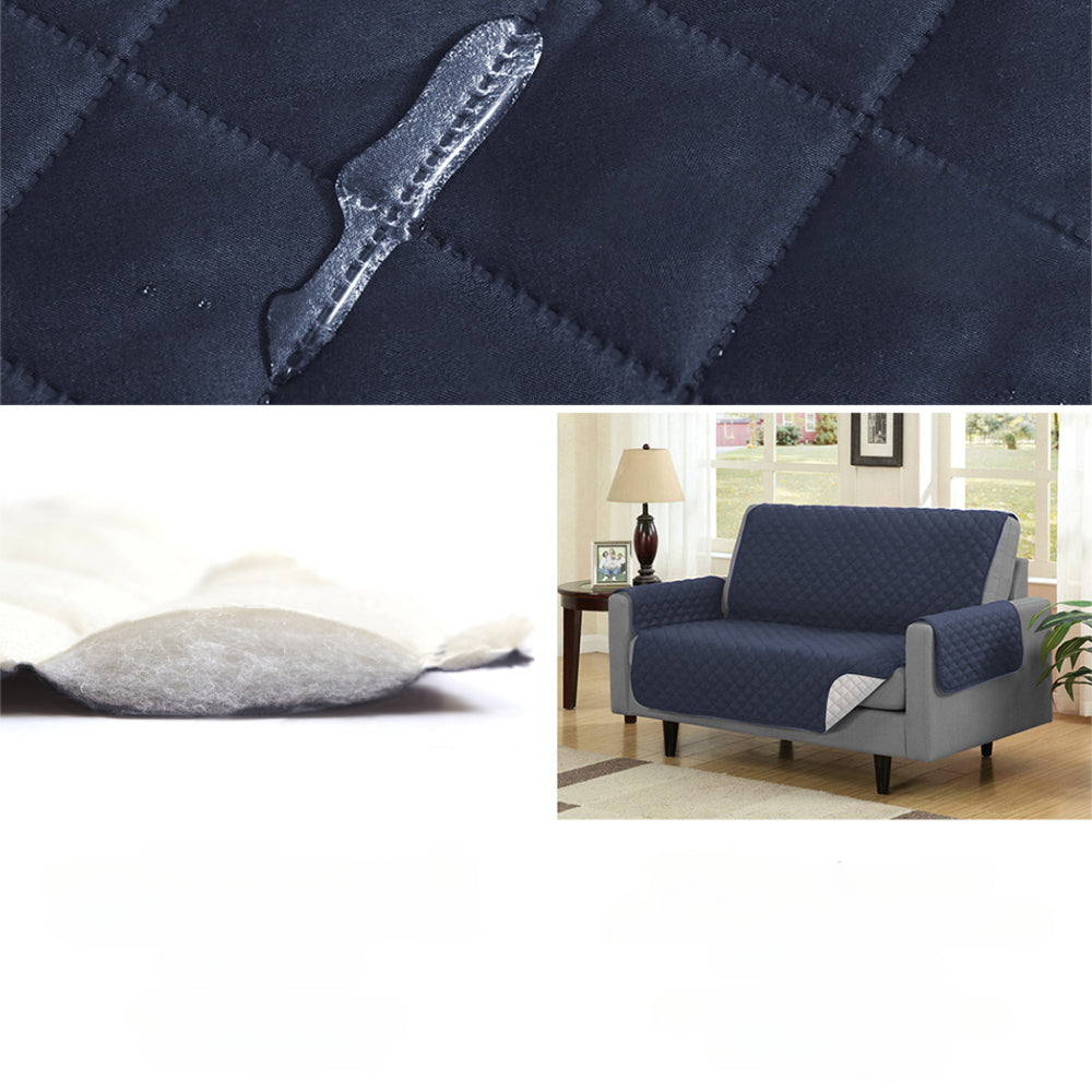 Sofa Cover Quilted Couch Covers Lounge Protector Slipcovers 3 Seater Dark Grey