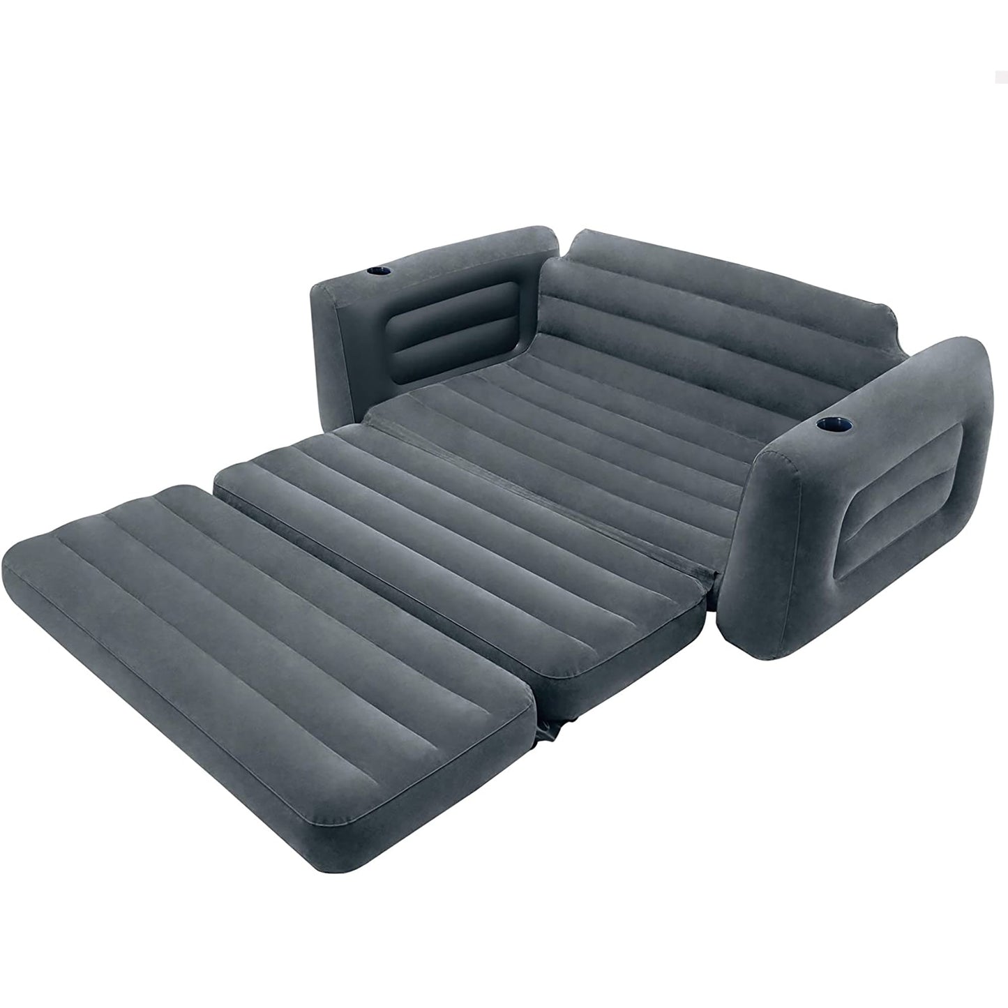 Pull-Out Inflatable Sofa for Home Office Outdoor Travel Swimming Pool - Charcoal Gray