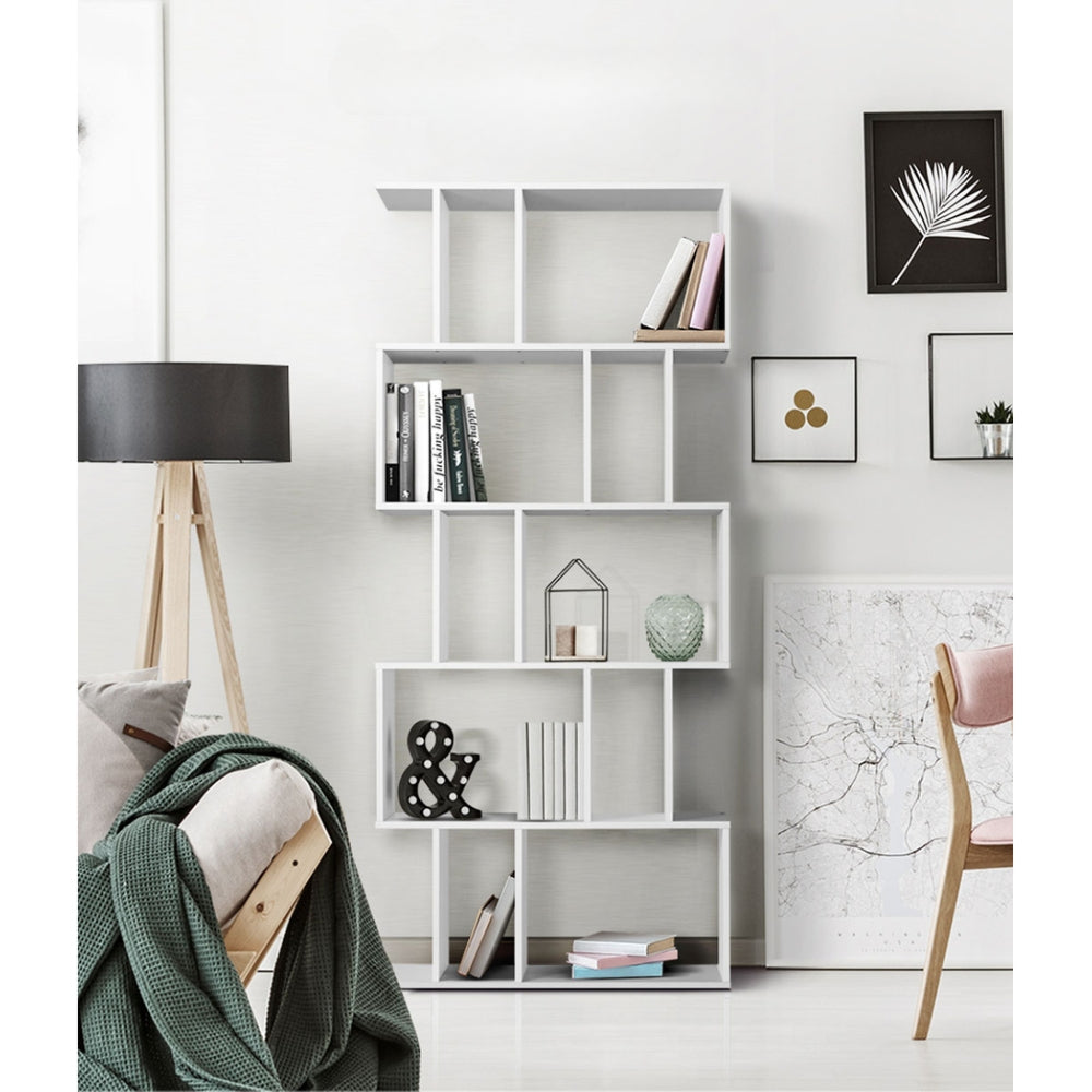 5 Tier Bookshelf Display Shelf CD Cabinet Bookcase Stand Storage White