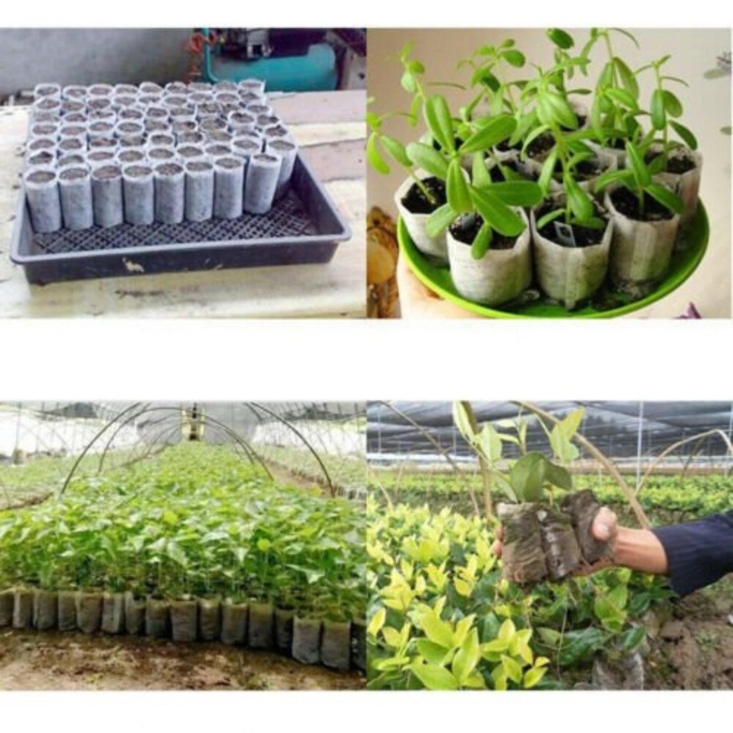 400pcs Non-Woven Garden Plant Nursery Bags Fabric Seedling Pots