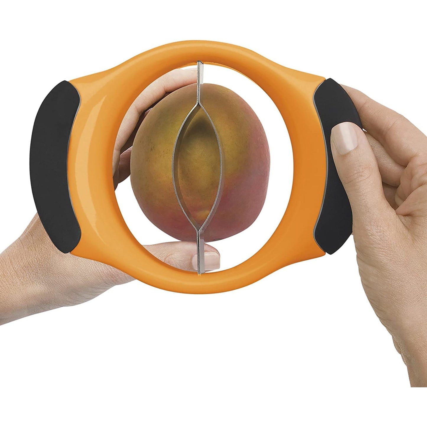 Stainless Steel Blade Mango Splitter with Non Slip Grip - Orange