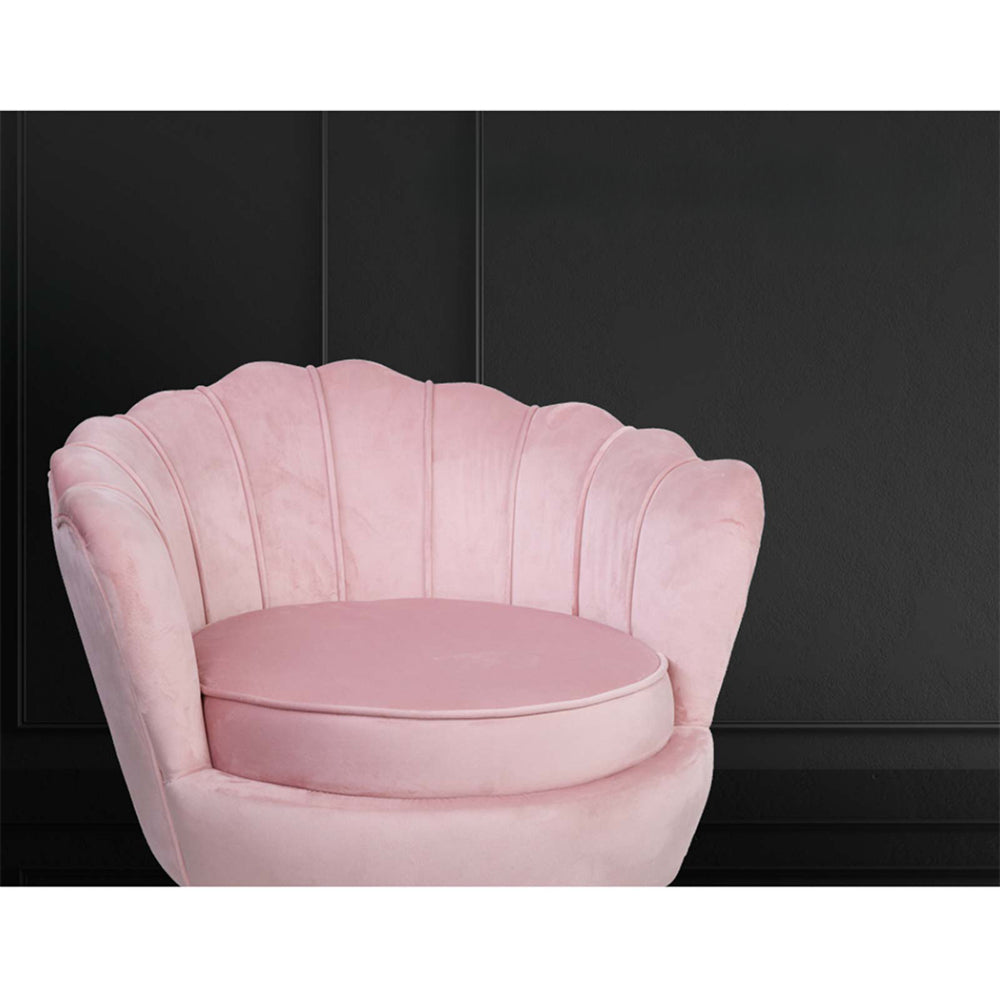Armchair Lounge Chair Accent Armchairs Retro Single Sofa Velvet Pink