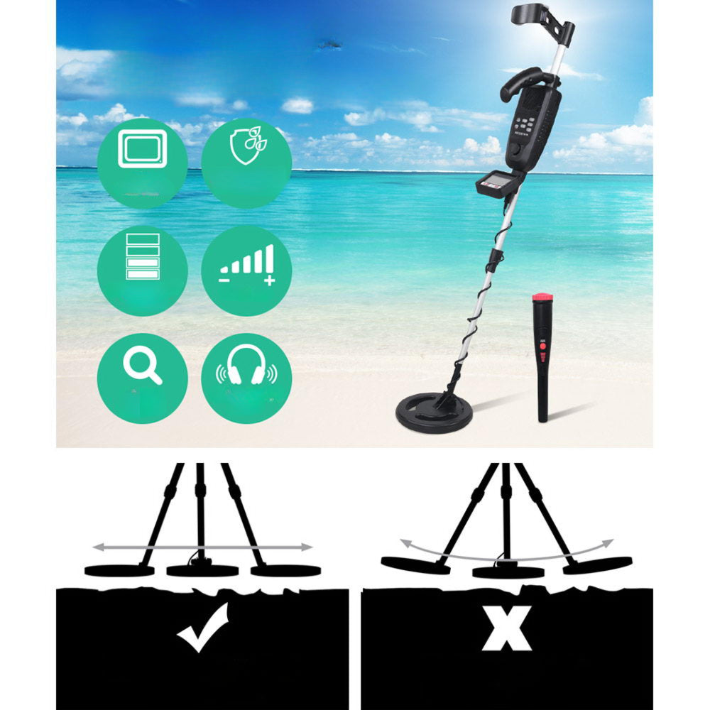 Metal Detector Pinpointer Deep Sensitive Gold Digger Hunter Black - 180mm
