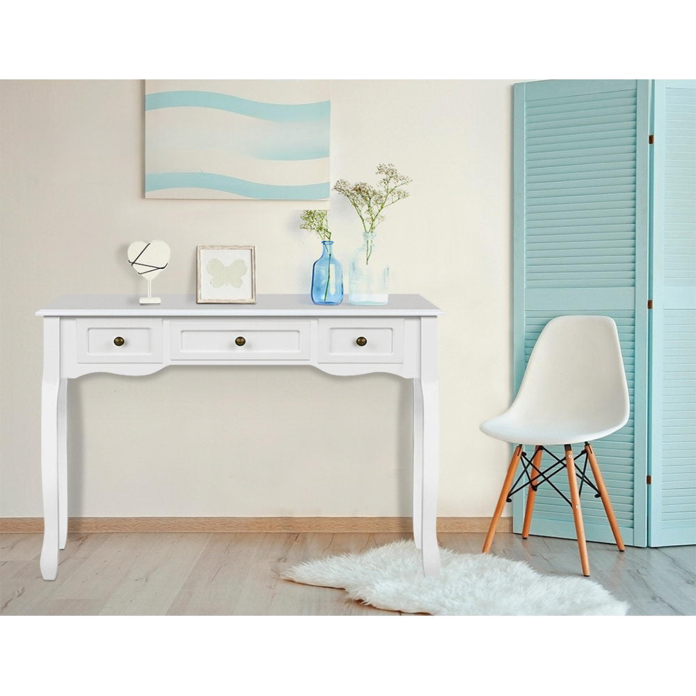 Hall Console Table Hallway Side Dressing Entry Wooden French Drawer White