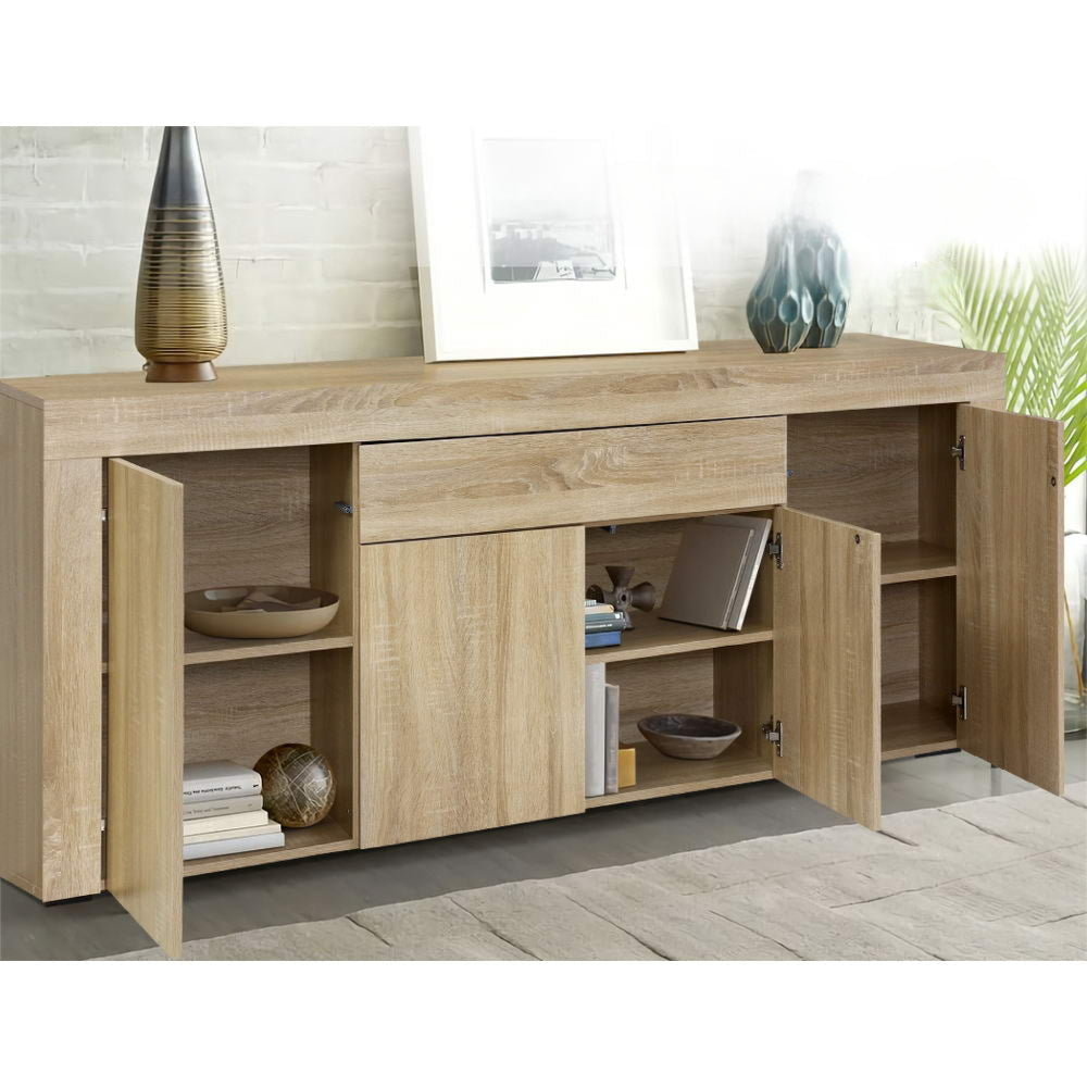 Buffet Sideboard Cabinet Storage 4 Doors Cupboard Hall Wood Hallway Table