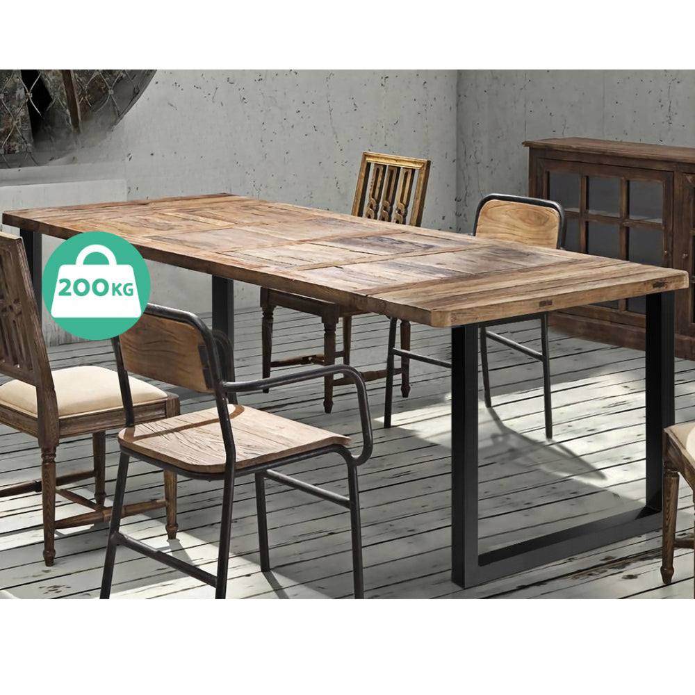 2x Coffee Dining Table Legs Steel Industrial Vintage Bench Metal Box Shape 710MM