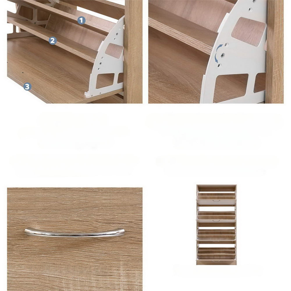 Shoe Cabinet Shoes Storage Rack Organiser 60 Pairs Wood Shelf Drawer