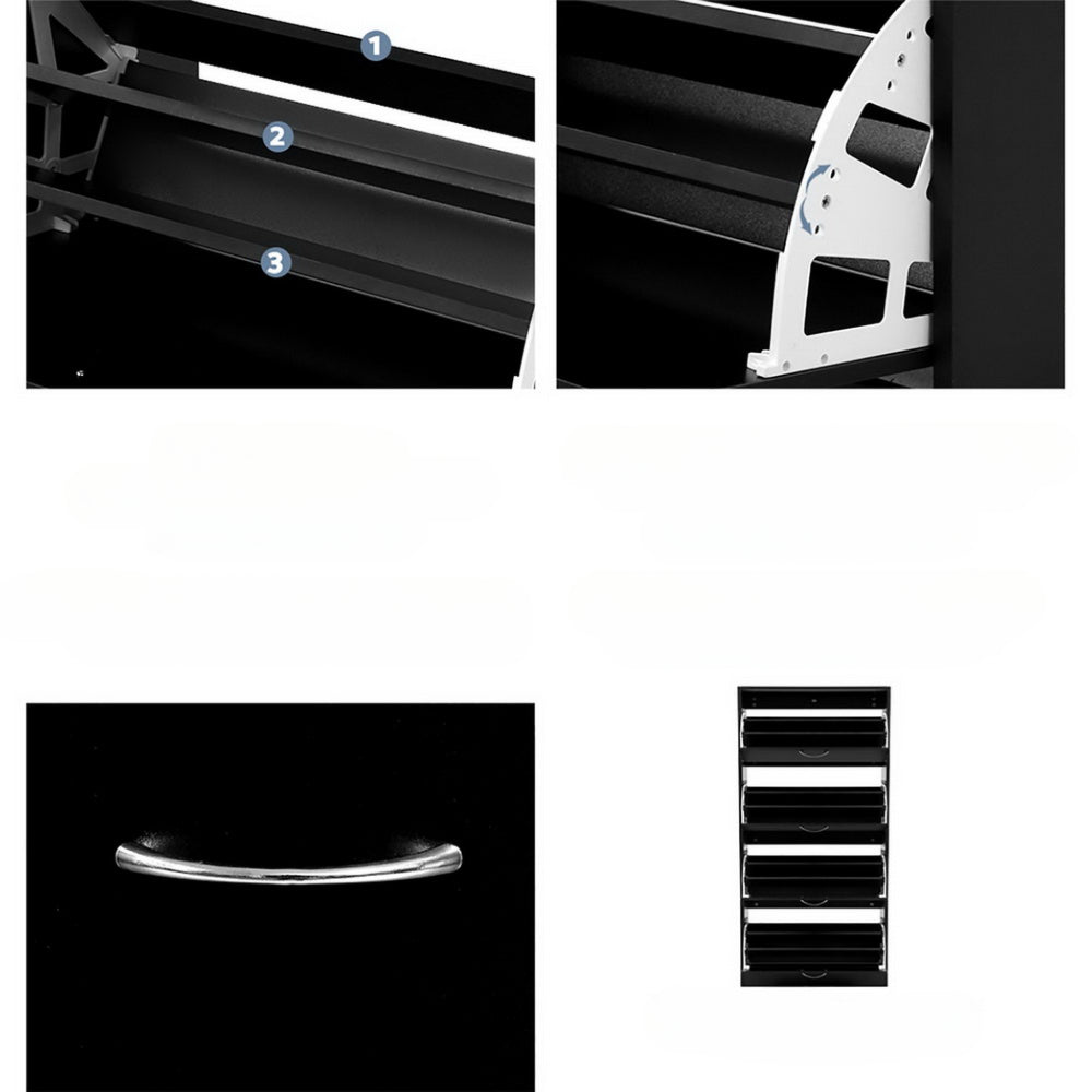 Shoe Cabinet Shoes Storage Rack Organiser 60 Pairs Black Shelf Drawer