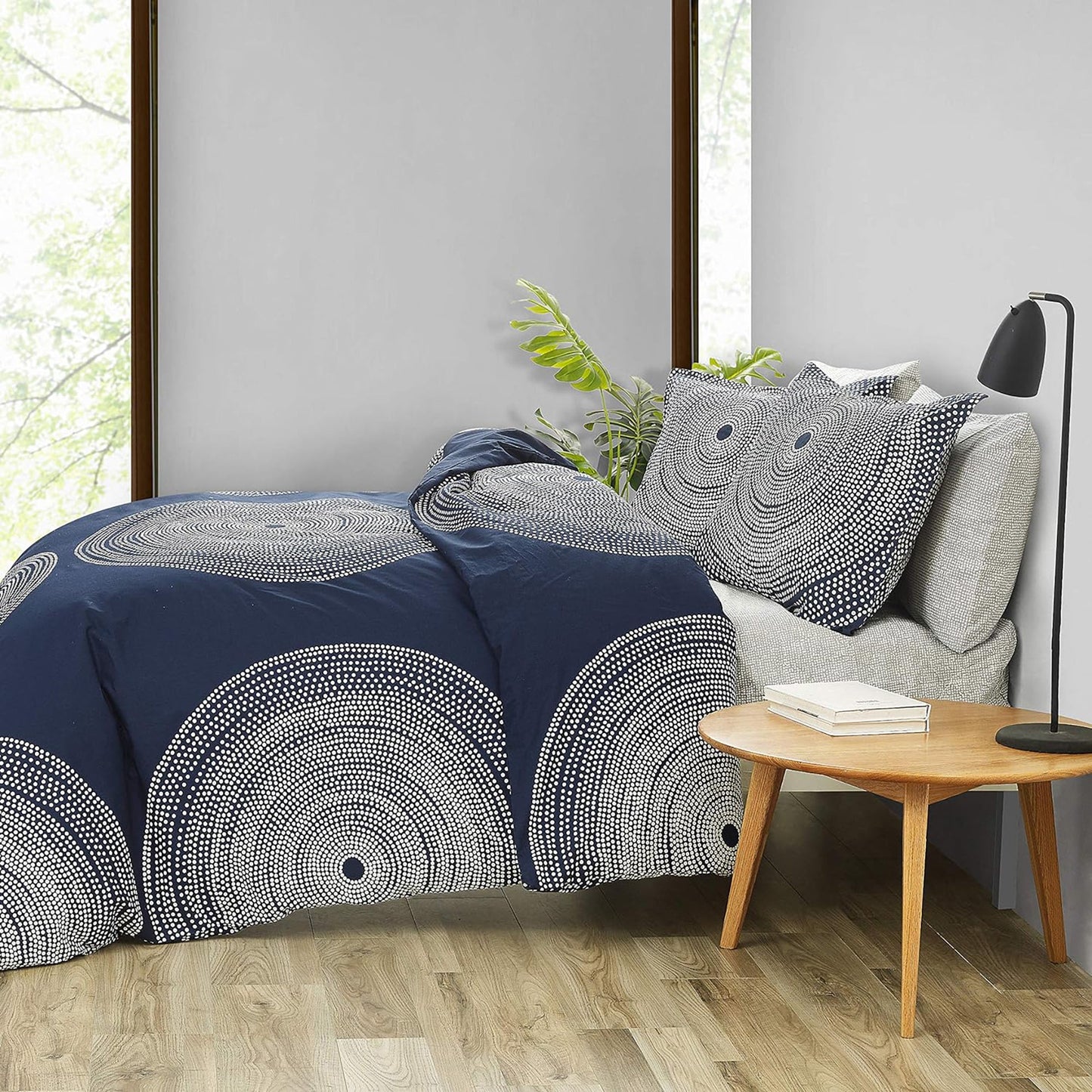 Smooth and Lightweight Cotton Percale Bed Sheet Set - Fokus Navy