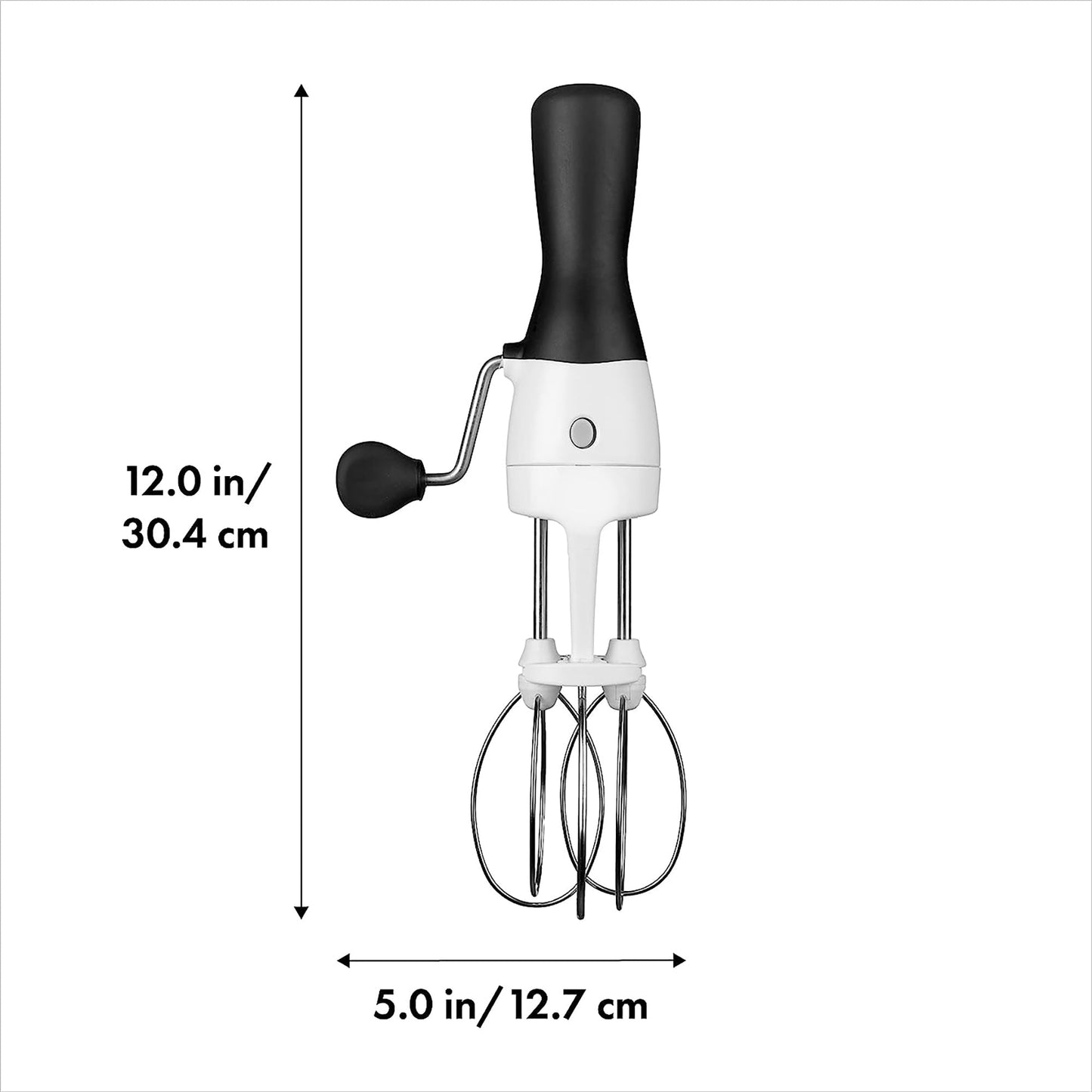 Stainless Steel Egg Beater 12x5 Inch - Black and White