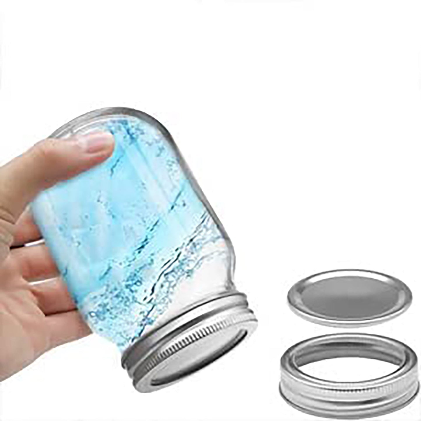 Regular Mouth Mason Jar Split-Type Lids and Rings 20 Pcs 7cm - Silver